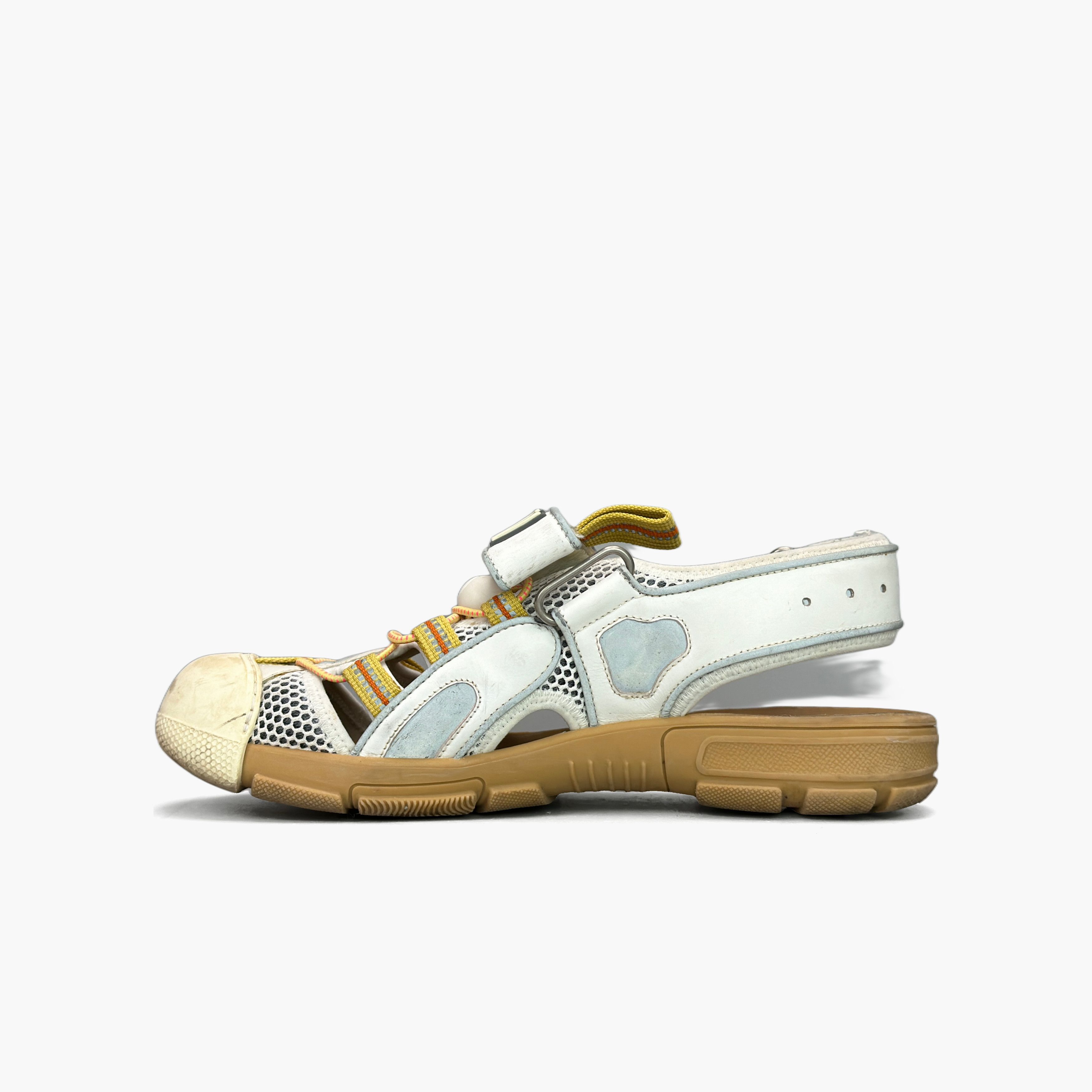 Gucci Gucci Leather Velcro Sandals Silver White Size US 7.5 / EU 40-41 - 7 Thumbnail