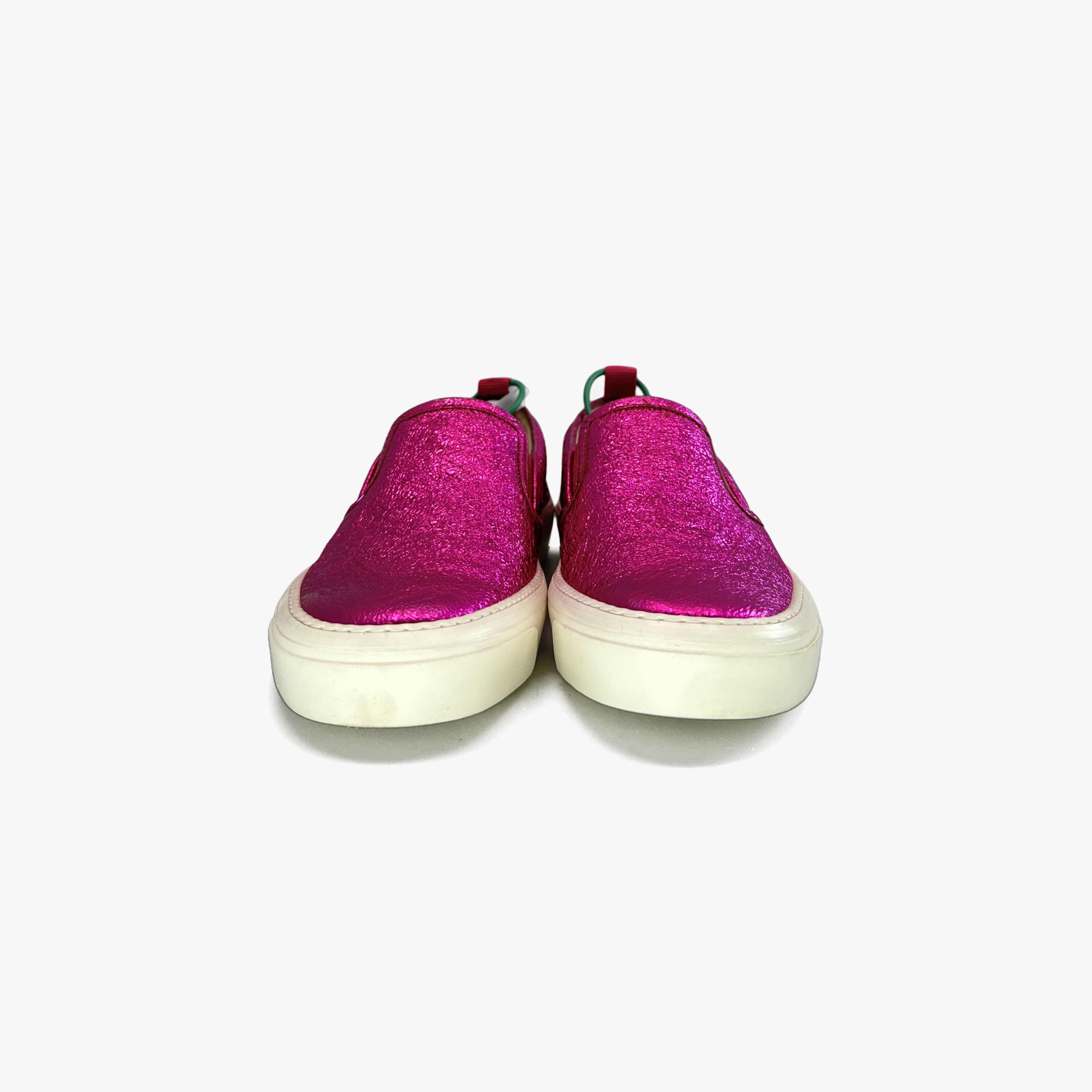 Gucci Gucci Leather Fashion Slip-On Sneakers Plum Color Size US 5.5 / EU 38 - 7 Thumbnail