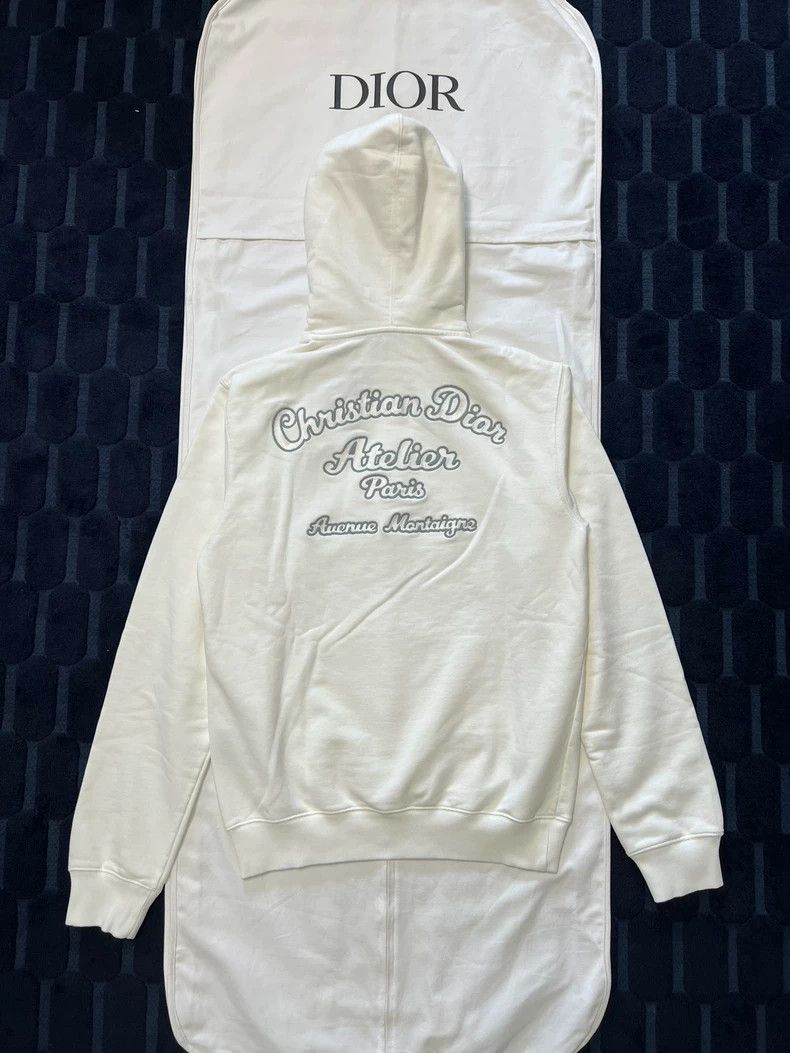 Dior Dior White Logo Hooded Sweatshirt Size US M / EU 48-50 / 2 - 2 Thumbnail