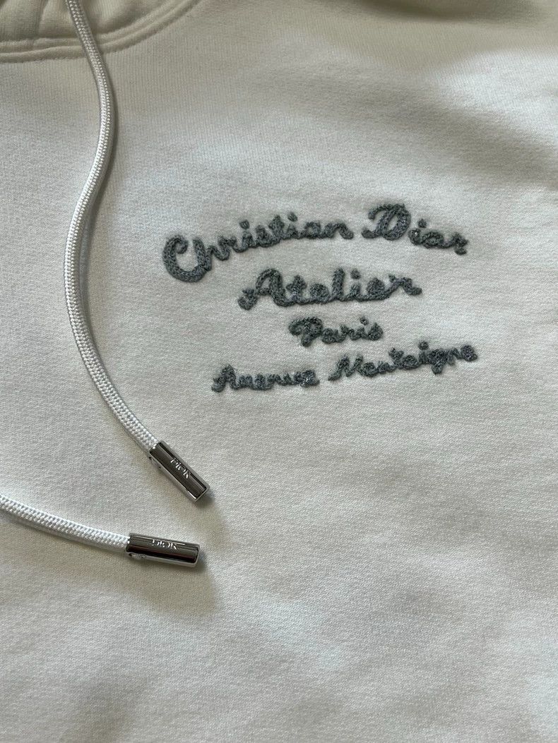 Dior Dior White Logo Hooded Sweatshirt Size US M / EU 48-50 / 2 - 3 Thumbnail