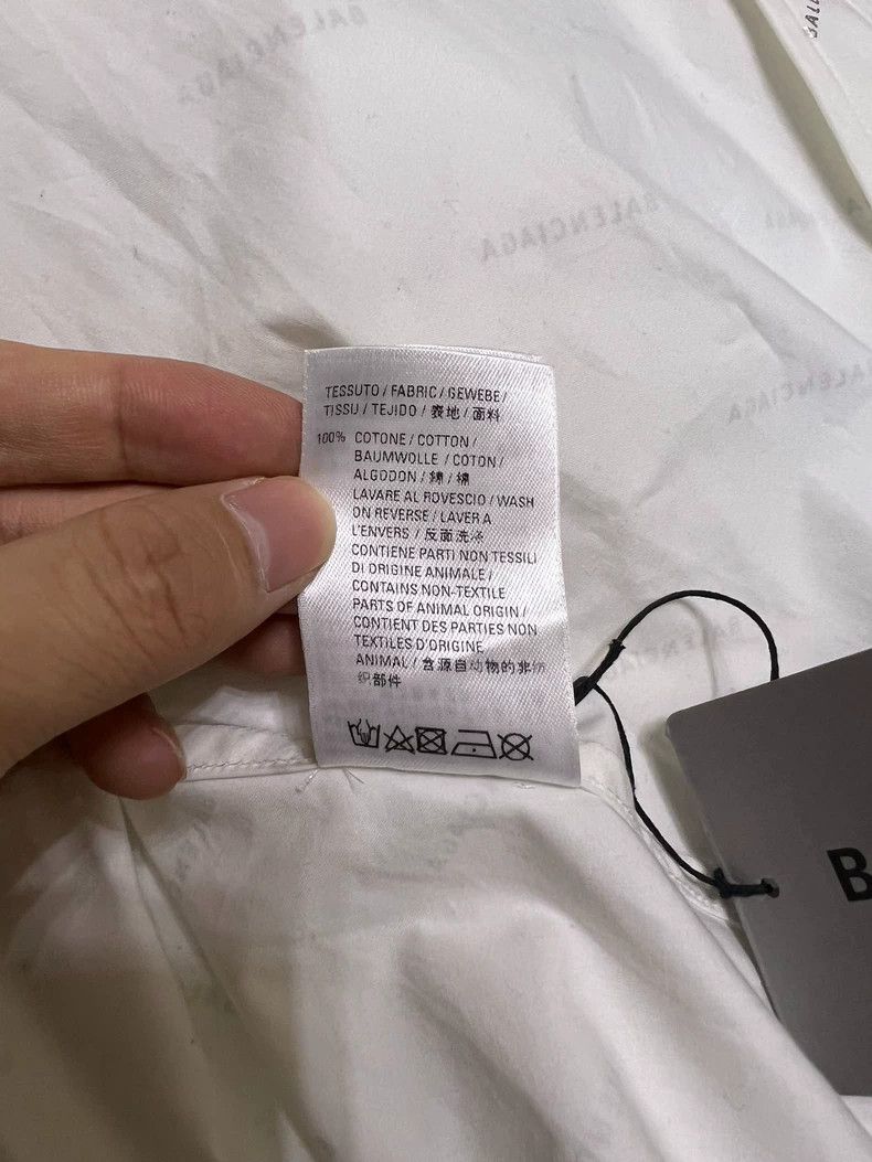 Balenciaga Balenciaga Silver Logo Printed White Shirt Size US XL / EU 56 / 4 - 7 Thumbnail