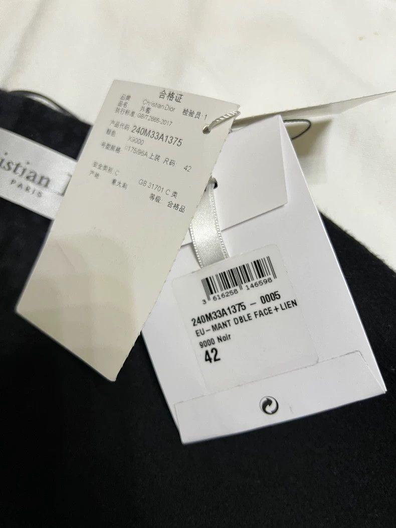 Dior Dior Black Wool Coat with Logo Inside Size US L / EU 52-54 / 3 - 5 Thumbnail