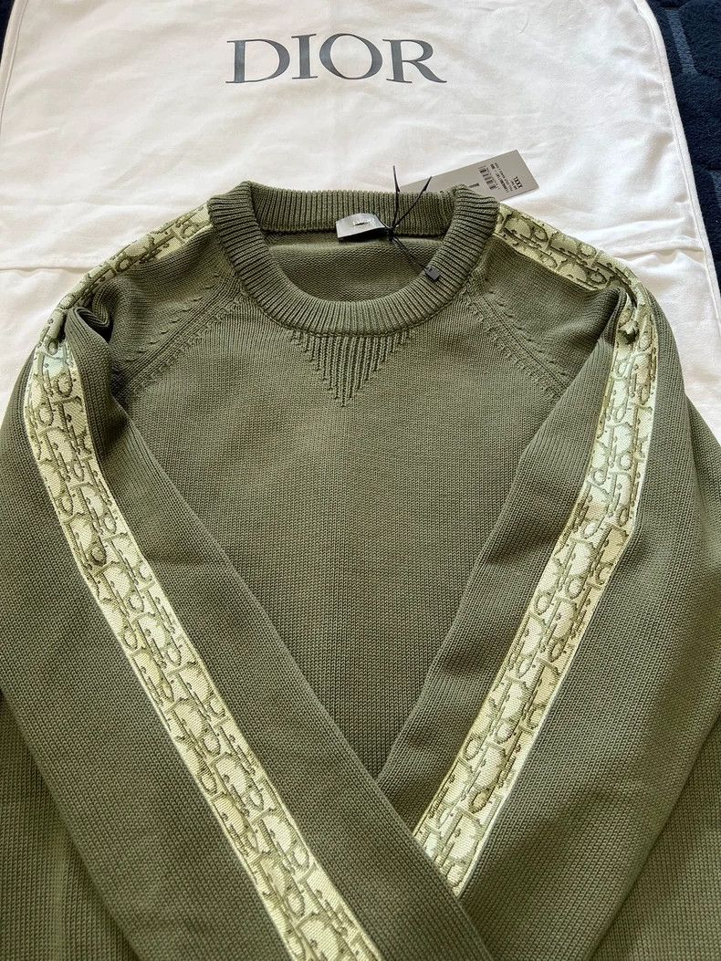 Dior Dior Olive Green Logo Knit Sweater Size US XXL / EU 58 / 5 - 3 Thumbnail