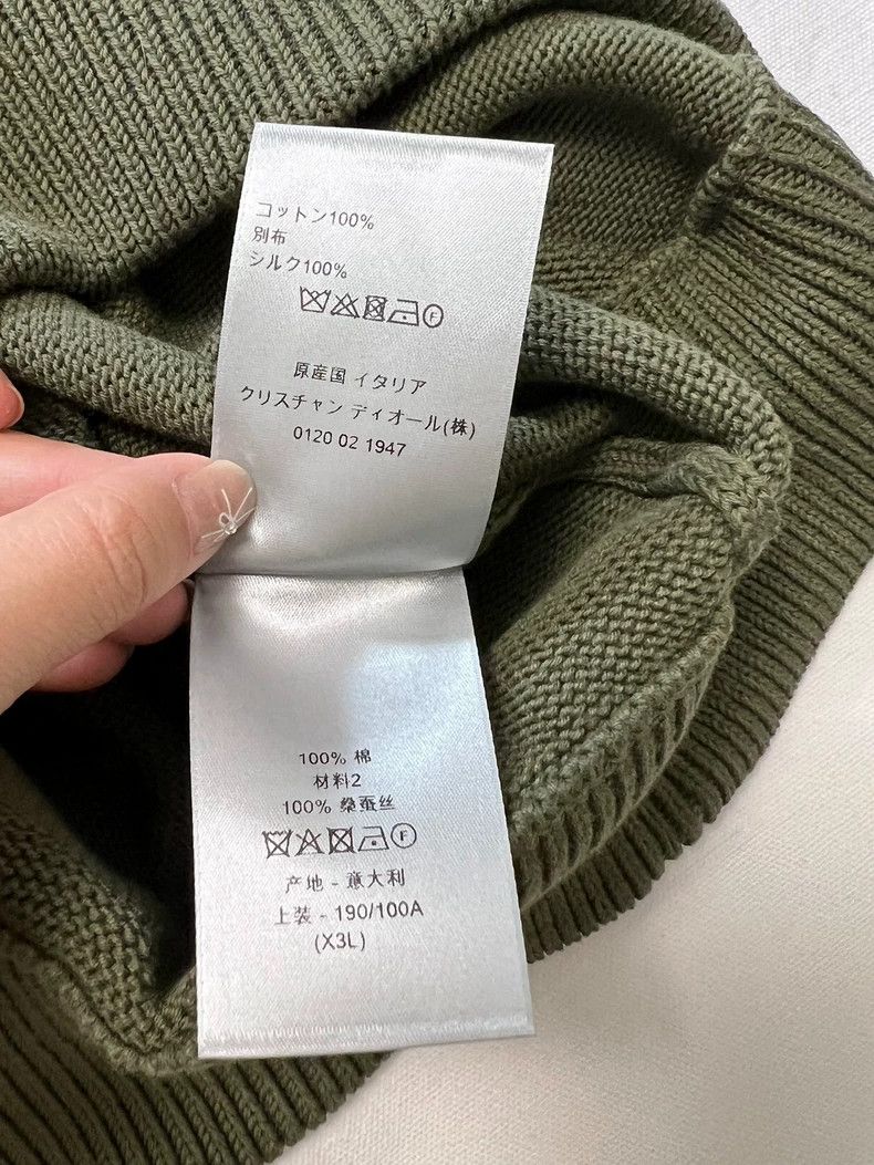 Dior Dior Olive Green Logo Knit Sweater Size US XXL / EU 58 / 5 - 6 Thumbnail