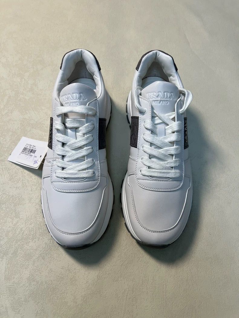 Prada White Leather and Crocodile Sneakers by Prada Size US 8 / EU 41 - 2 Thumbnail