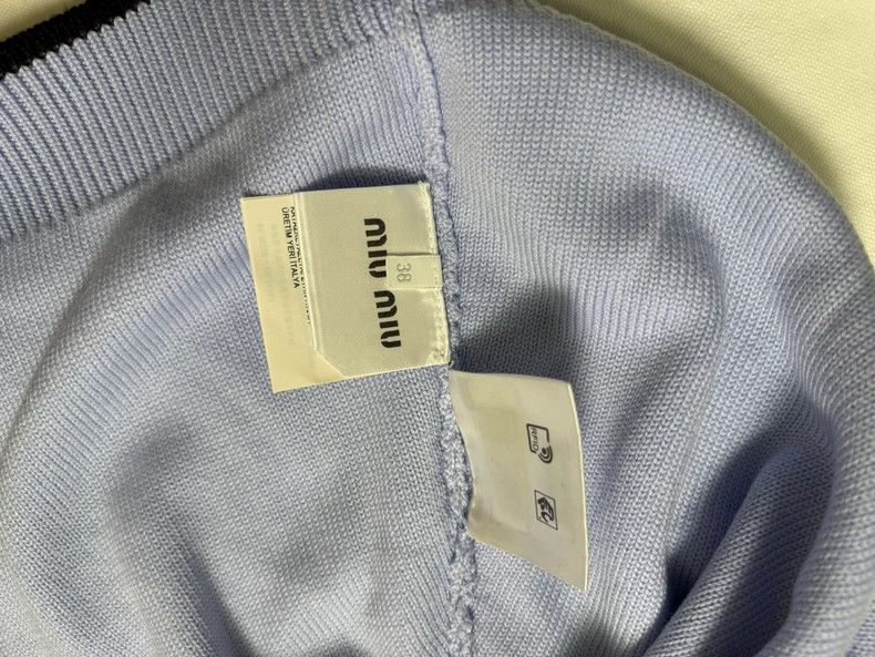 Miu Miu MiuMiu Blue Logo Knit Sheep Wool Skirt Size US 38 / EU 54 - 4 Thumbnail