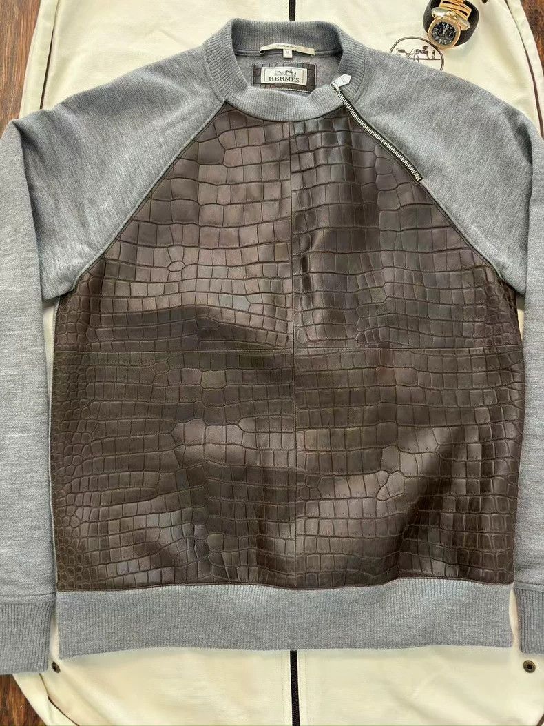 Hermes Hermes Cashmere and Fish Skin Sweatshirt Size US L / EU 52-54 / 3 - 3 Thumbnail