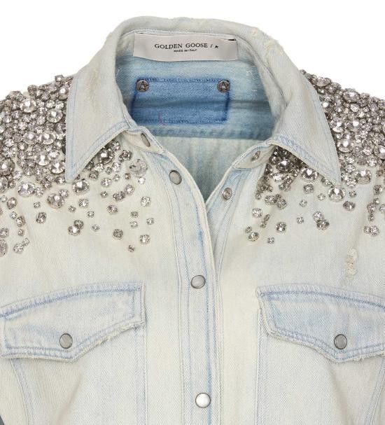 Golden Goose GOLDEN GOOSE Women Shirts GWP00589 P00062750100 Blue Size XS / US 0-2 / IT 36-38 - 4 Thumbnail