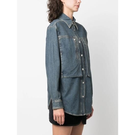 Isabel Marant ISABEL MARANT Women Denim Jackets A3H64I VE0152FB 30DB BLUE Size XXS / US 00 / IT 34 - 2 Thumbnail
