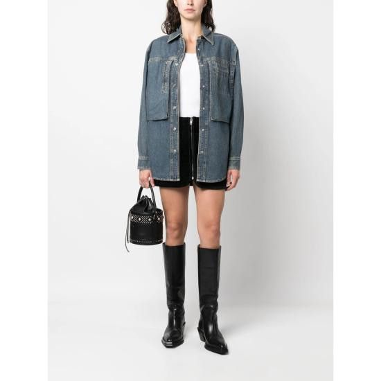Isabel Marant ISABEL MARANT Women Denim Jackets A3H64I VE0152FB 30DB BLUE Size XXS / US 00 / IT 34 - 5 Thumbnail