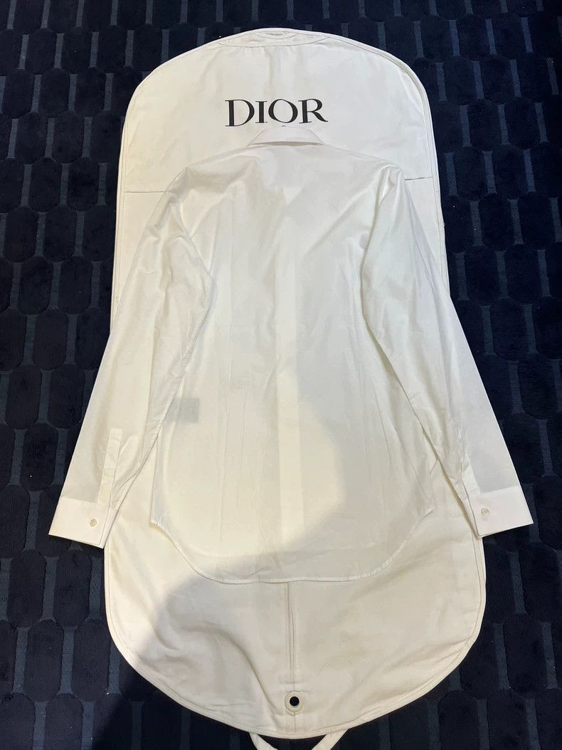 Dior Dior White Logo Print Long Sleeve Shirt Size US M / EU 48-50 / 2 - 2 Thumbnail