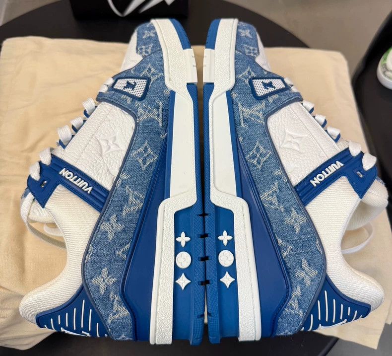 Louis Vuitton Louis Vuitton Blue Denim Trainers Size 43.5 Size US 9.5 / EU 42-43 - 5 Thumbnail