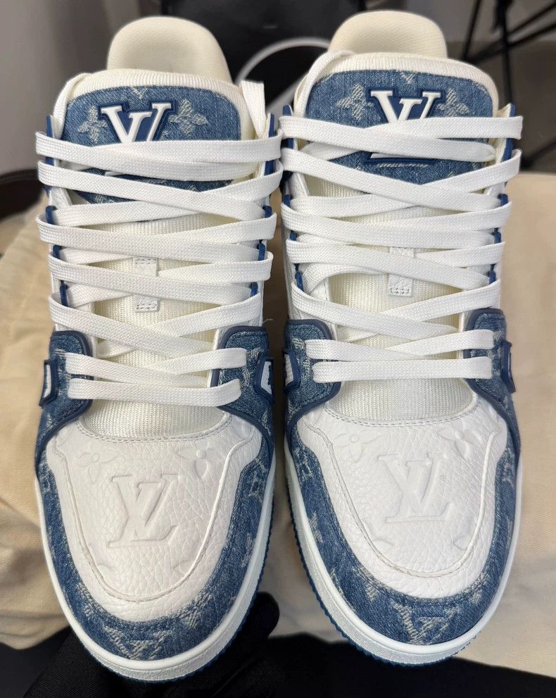 Louis Vuitton Louis Vuitton Blue Denim Trainers Size 43.5 Size US 9.5 / EU 42-43 - 2 Thumbnail