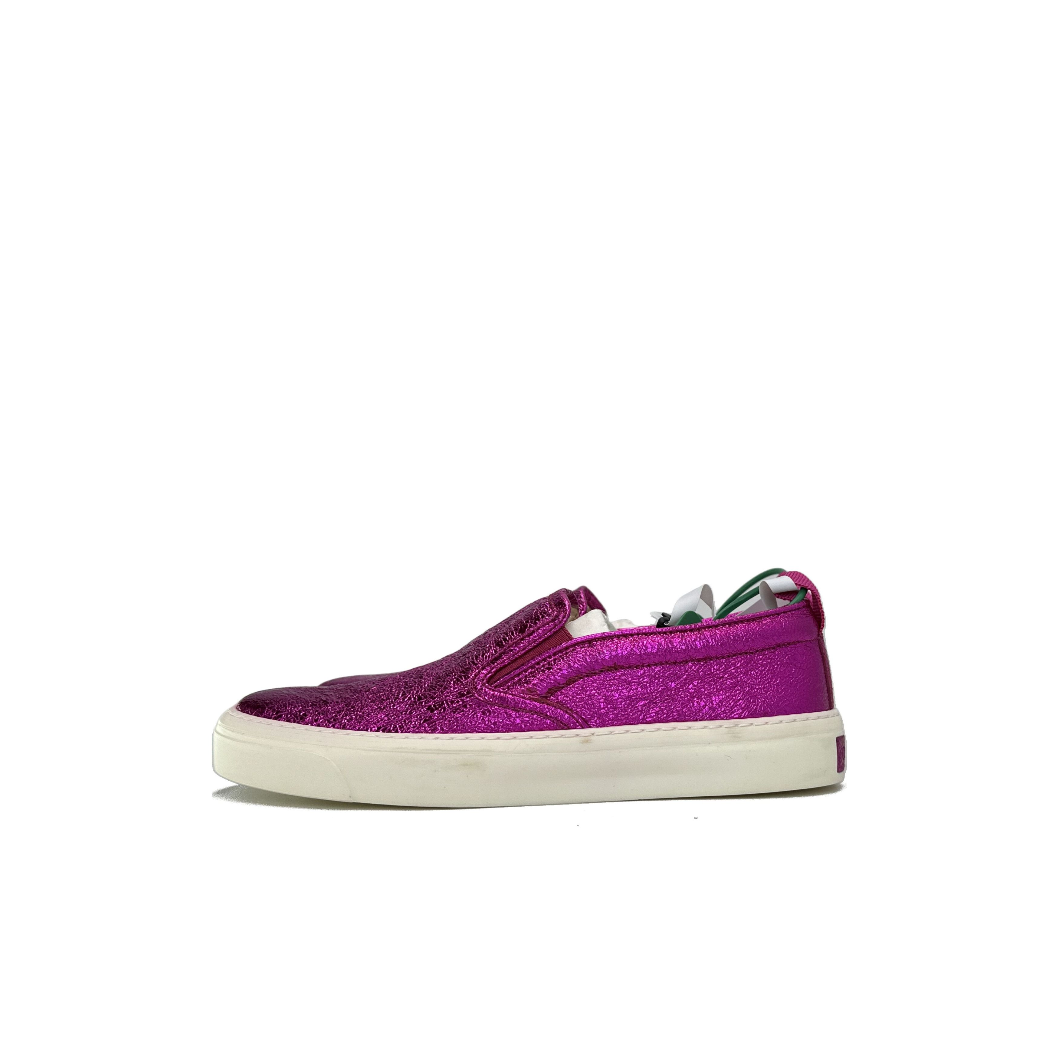 Gucci Gucci Leather Fashion Slip-On Sneakers Plum Color Size US 5 / EU 37 - 4 Thumbnail