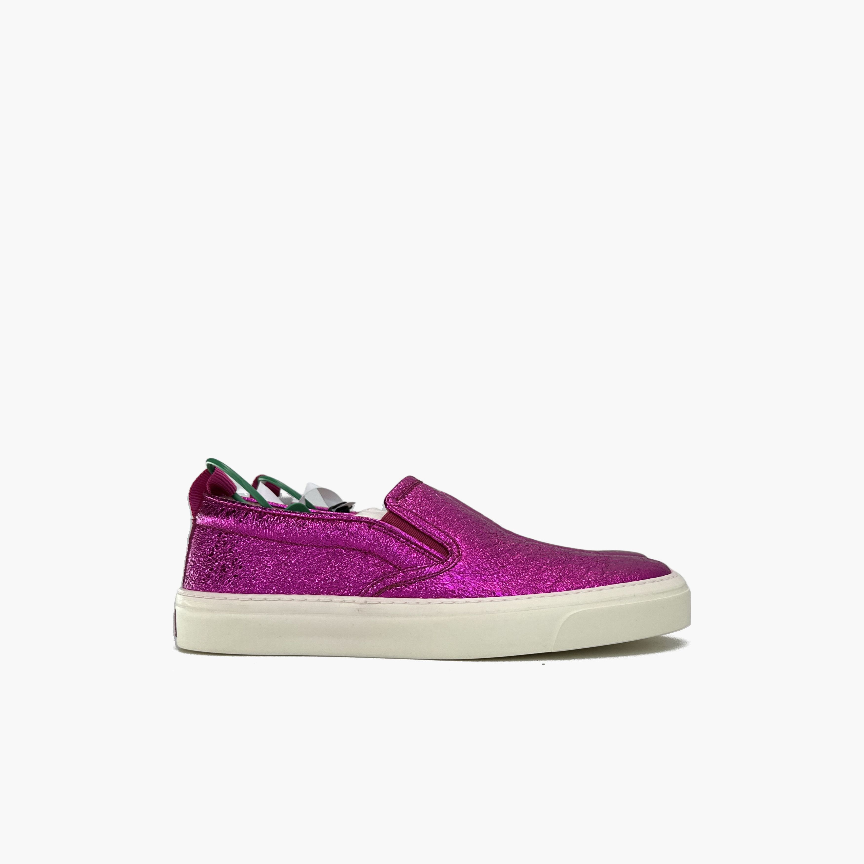 Gucci Gucci Leather Fashion Slip-On Sneakers Plum Color Size US 5 / EU 37 - 7 Thumbnail