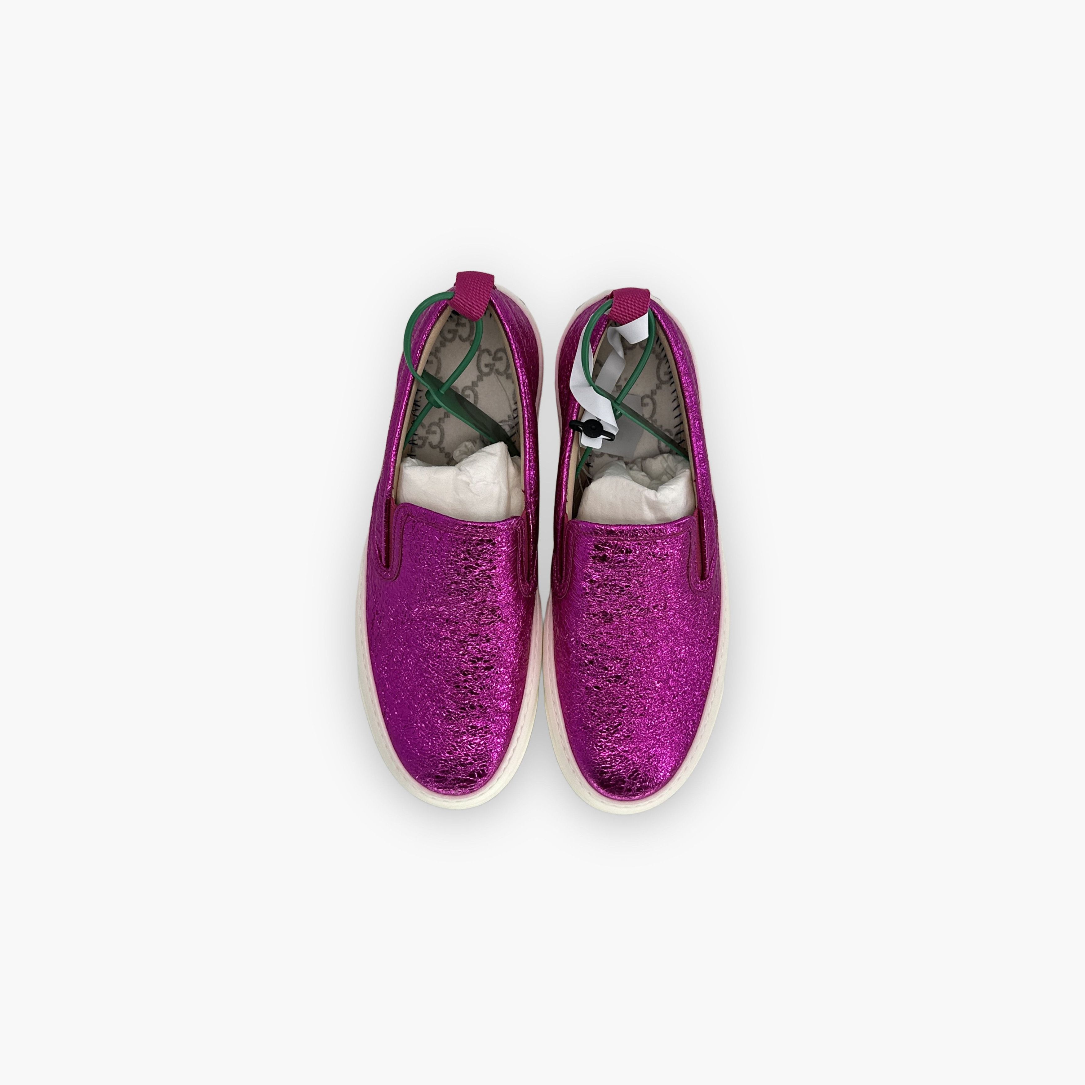 Gucci Gucci Leather Fashion Slip-On Sneakers Plum Color Size US 5 / EU 37 - 2 Thumbnail