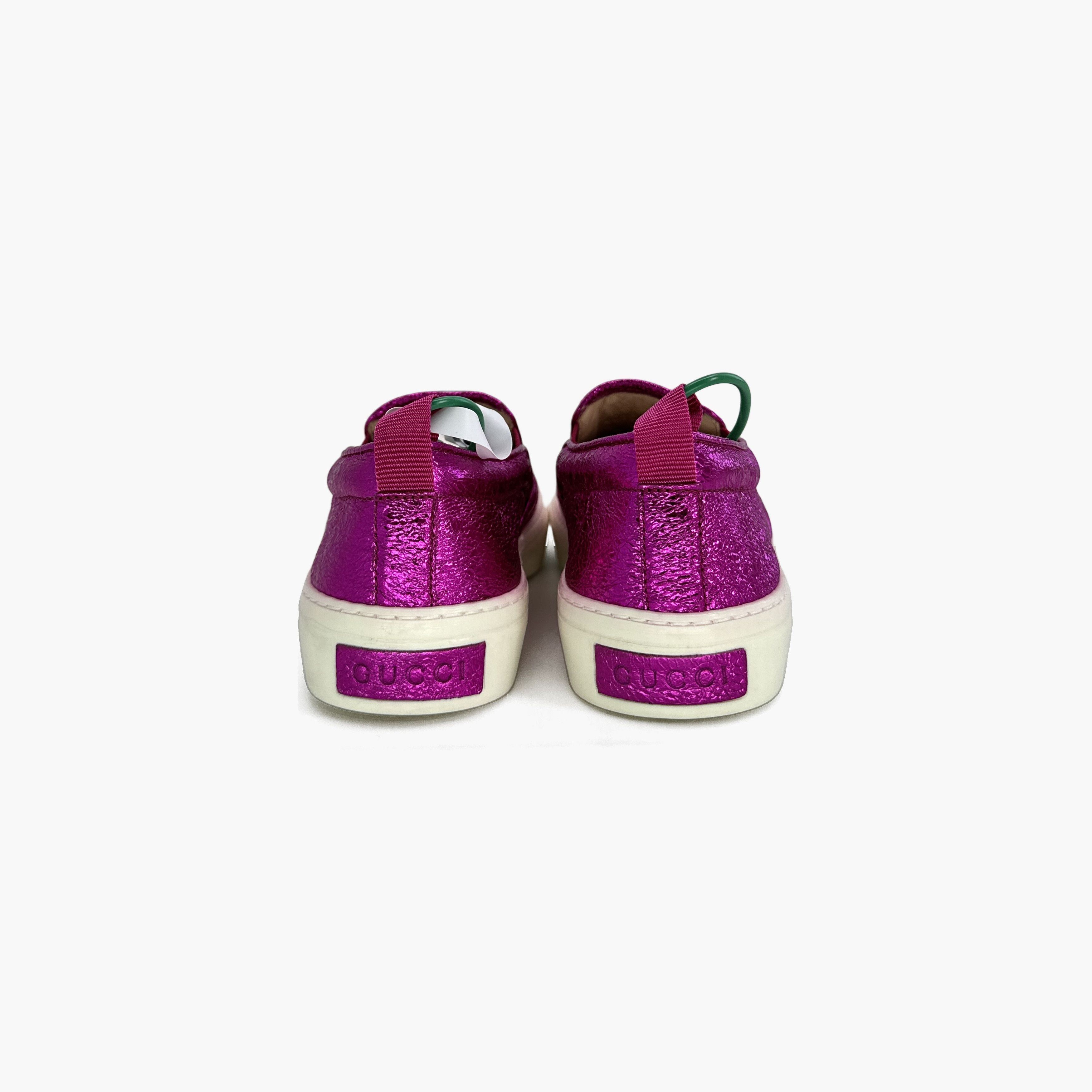 Gucci Gucci Leather Fashion Slip-On Sneakers Plum Color Size US 5 / EU 37 - 9 Thumbnail