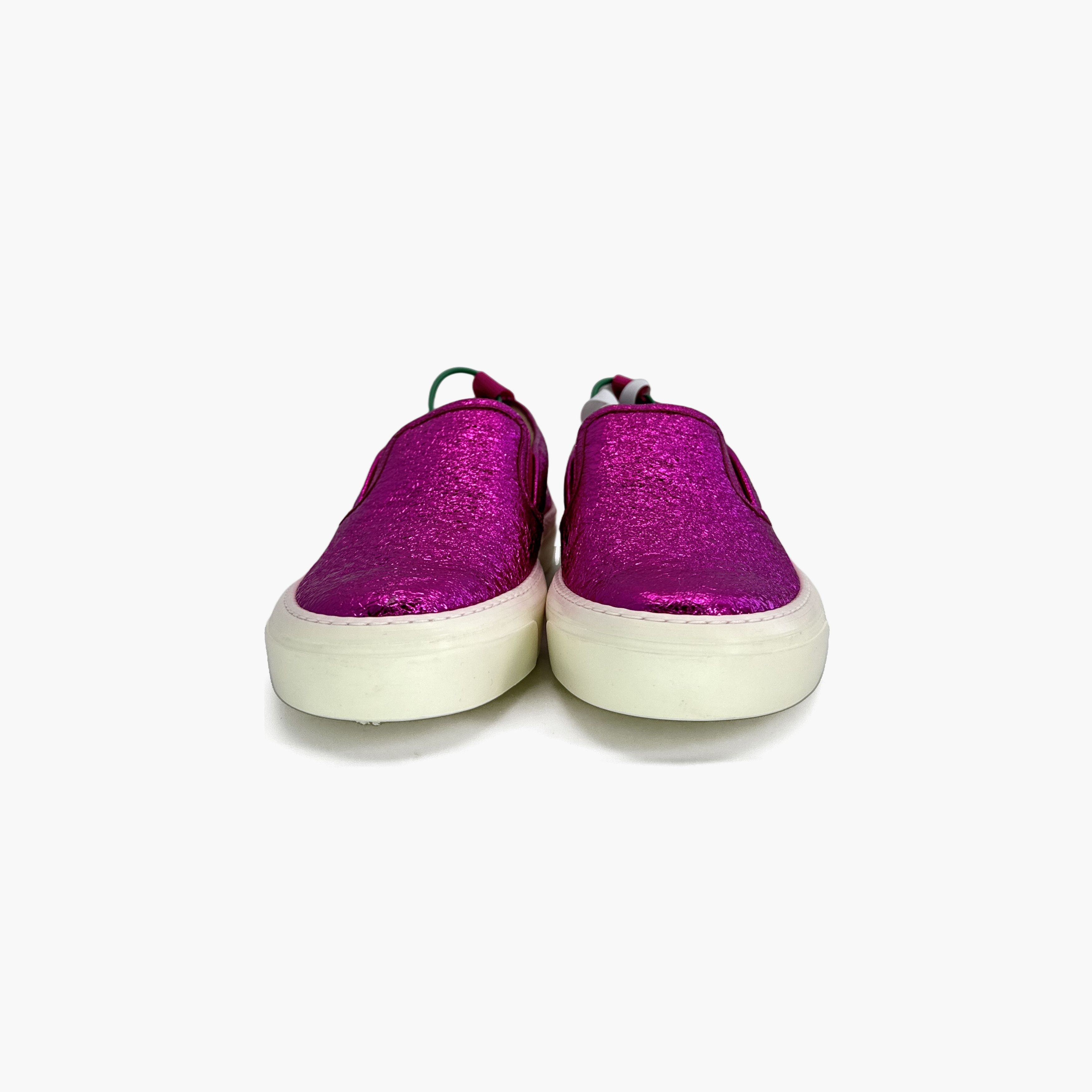 Gucci Gucci Leather Fashion Slip-On Sneakers Plum Color Size US 5 / EU 37 - 8 Thumbnail