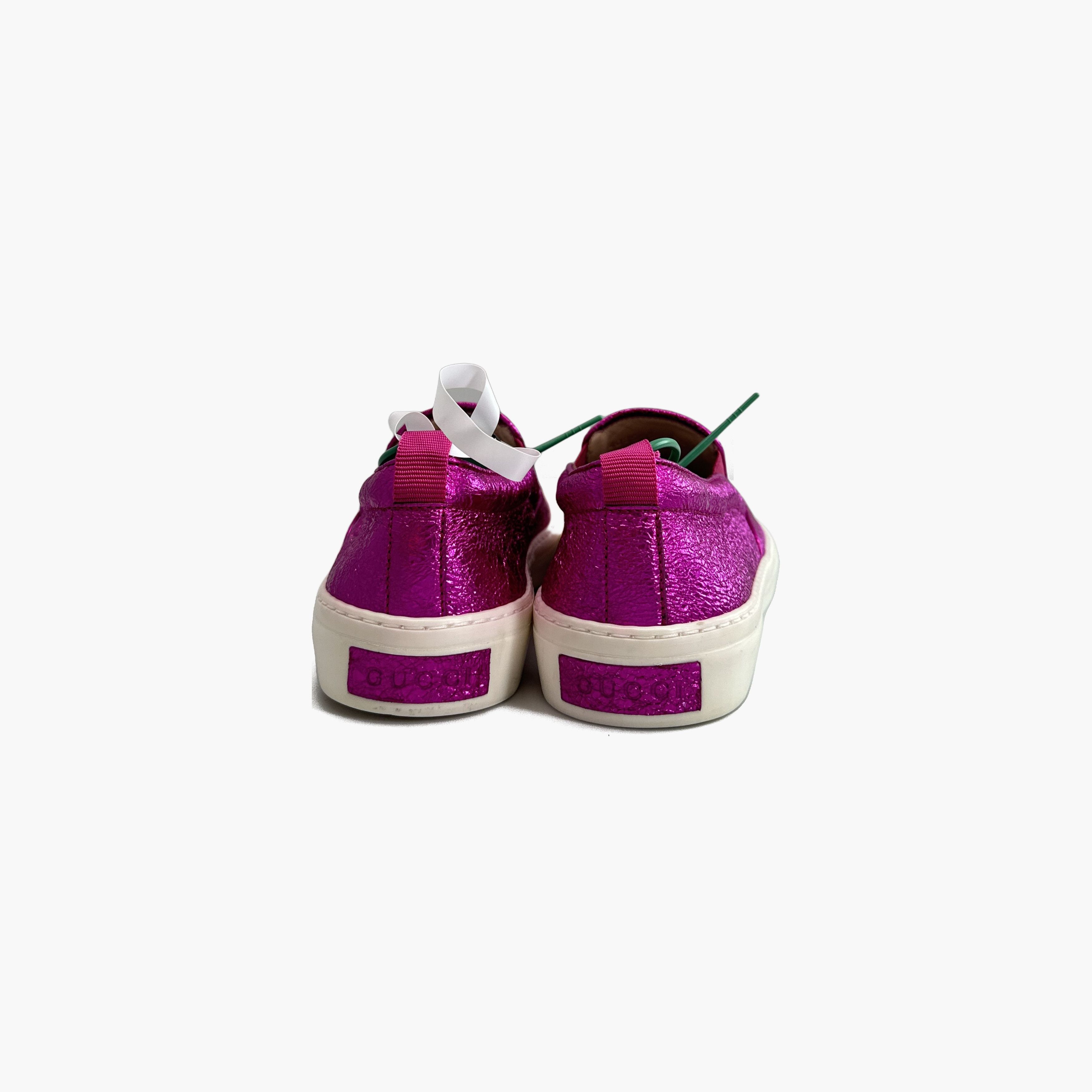 Gucci Gucci Leather Fashion Slip-On Sneakers Plum Size US 5.5 / EU 38 - 7 Thumbnail