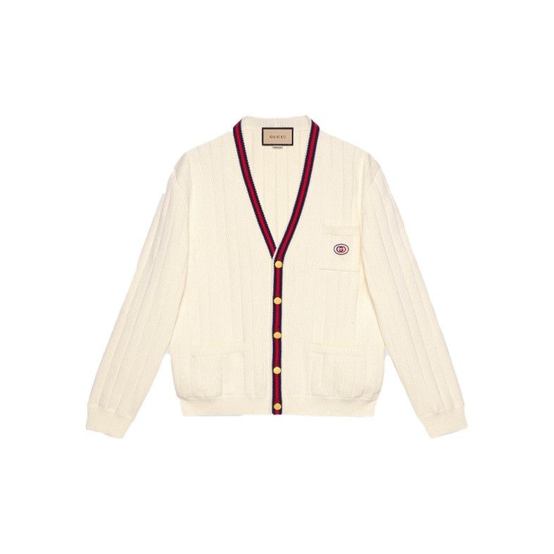 Gucci GUCCI Logo V-neck Long Sleeve Cardigan Size US L / EU 52-54 / 3 - 3 Thumbnail