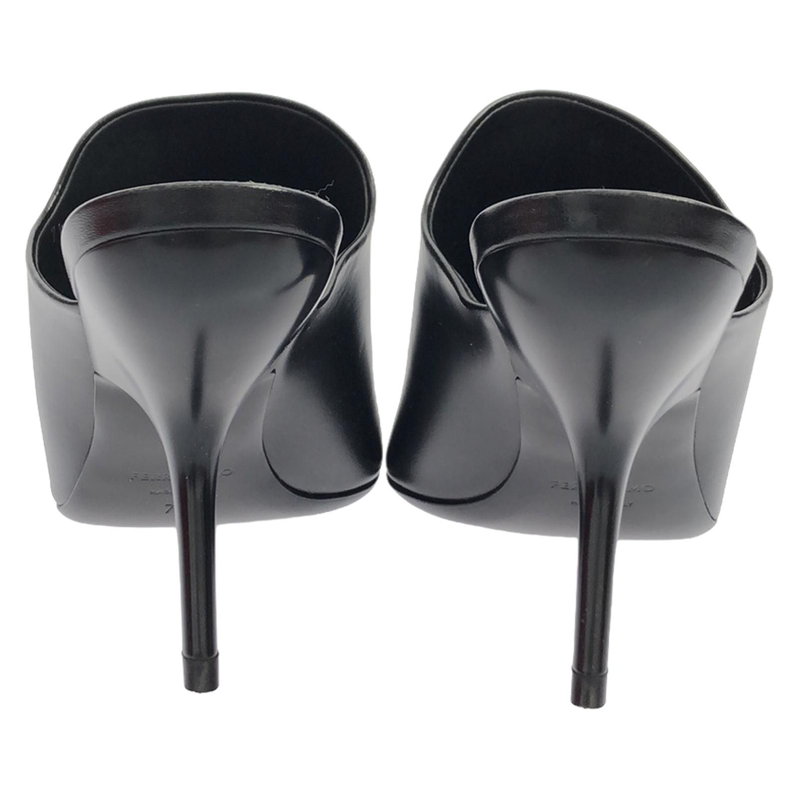 Salvatore Ferragamo Salvatore Ferragamo Salvatore Ferragamo 7664507.5 Leather Mule Leather Shoes 7664507.5 Size ONE SIZE - 2 Thumbnail