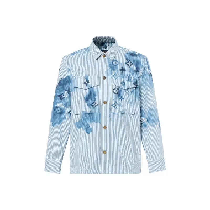 Louis Vuitton LV stipe logo printed shirt Size US XL / EU 56 / 4 - 4 Thumbnail
