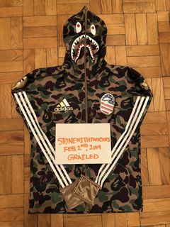 Adidas Bape Shark Hoodie Grailed