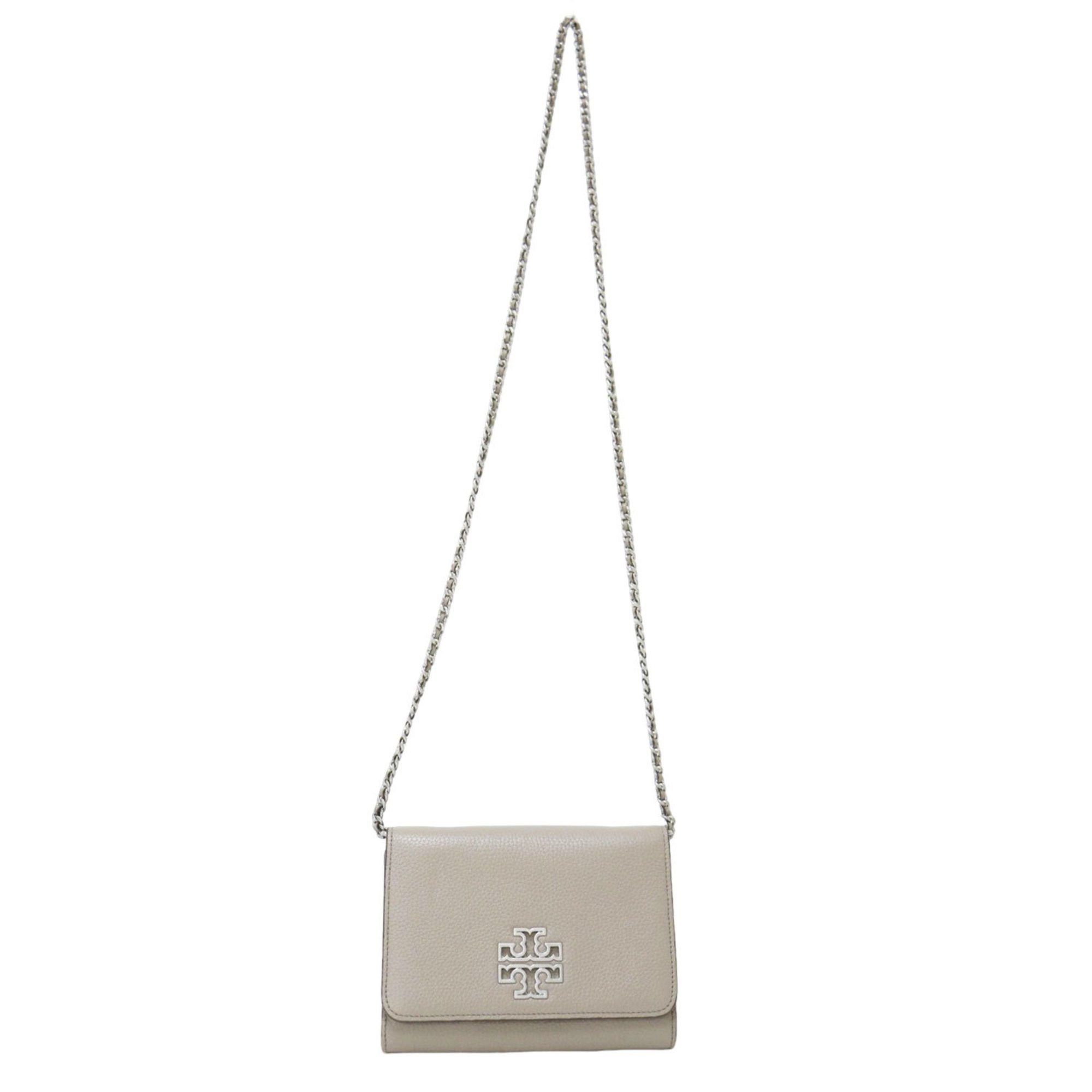 Tory Burch Tory Burch Wallet Grey Britain Chain BRITTEN Shoulder Bag Crossbody Leather Women's Size ONE SIZE - 3 Thumbnail