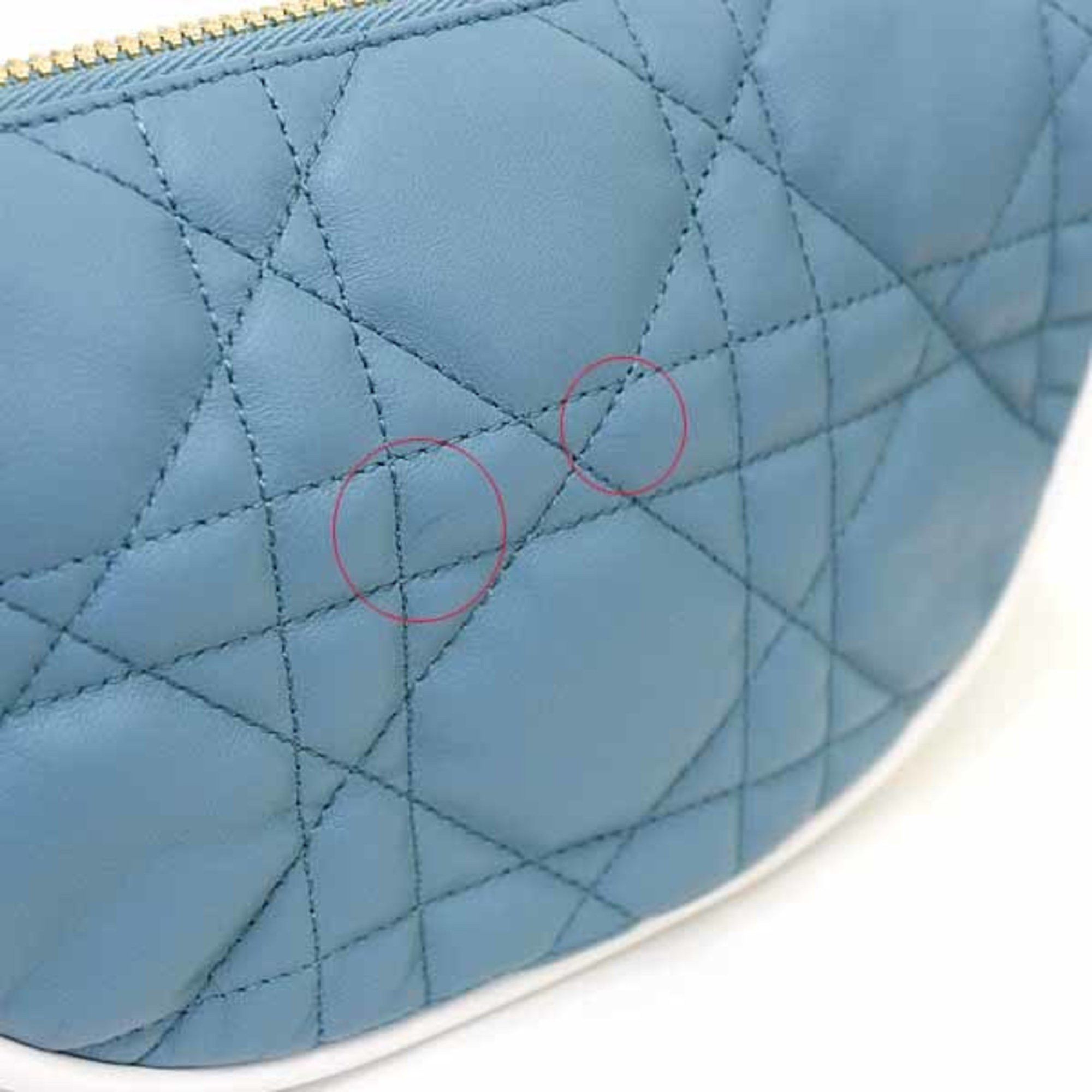 Dior Christian Dior DIOR VIBE Vibe Small Hobo Bag Cannage Lambskin Blue S Size ONE SIZE - 4 Thumbnail