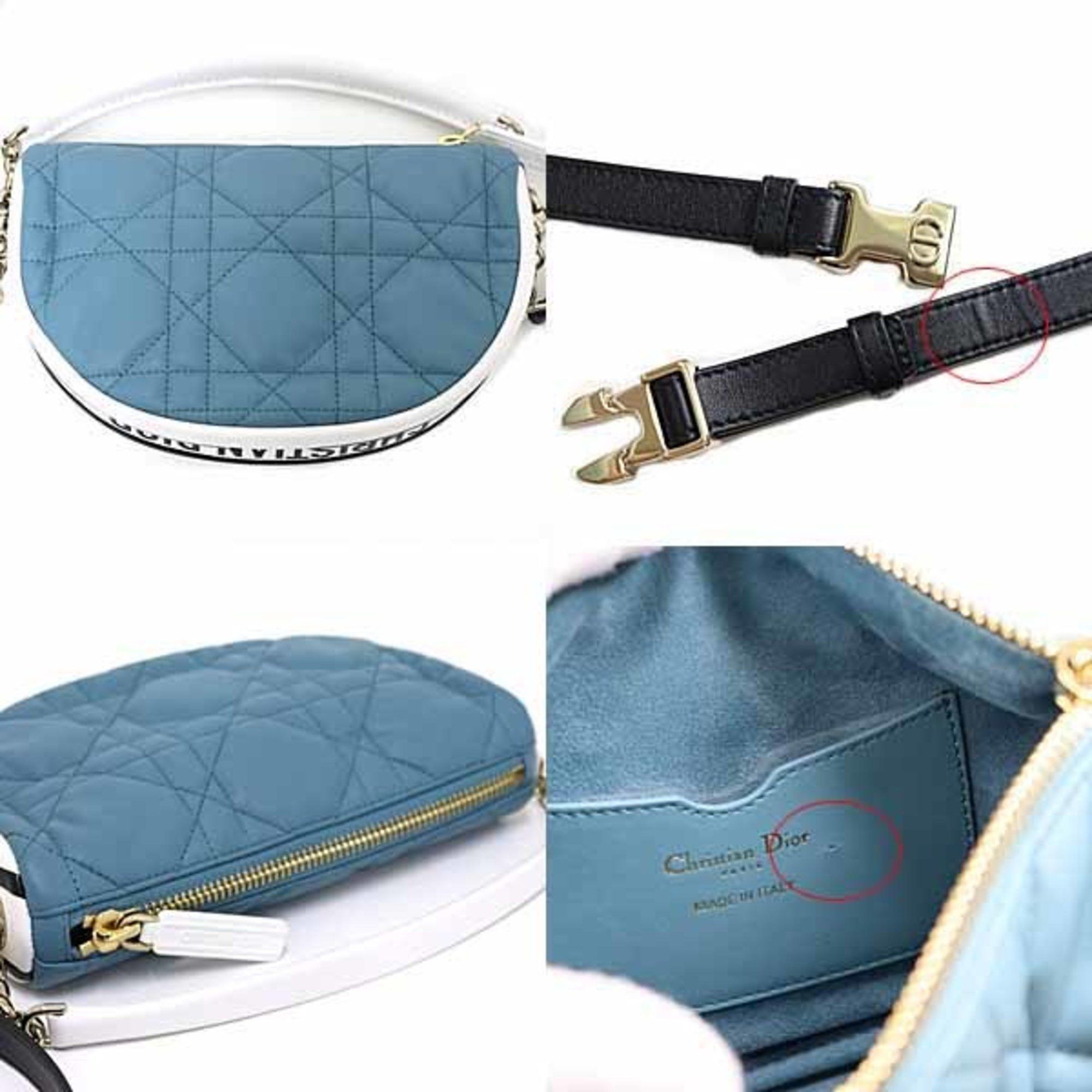 Dior Christian Dior DIOR VIBE Vibe Small Hobo Bag Cannage Lambskin Blue S Size ONE SIZE - 5 Thumbnail