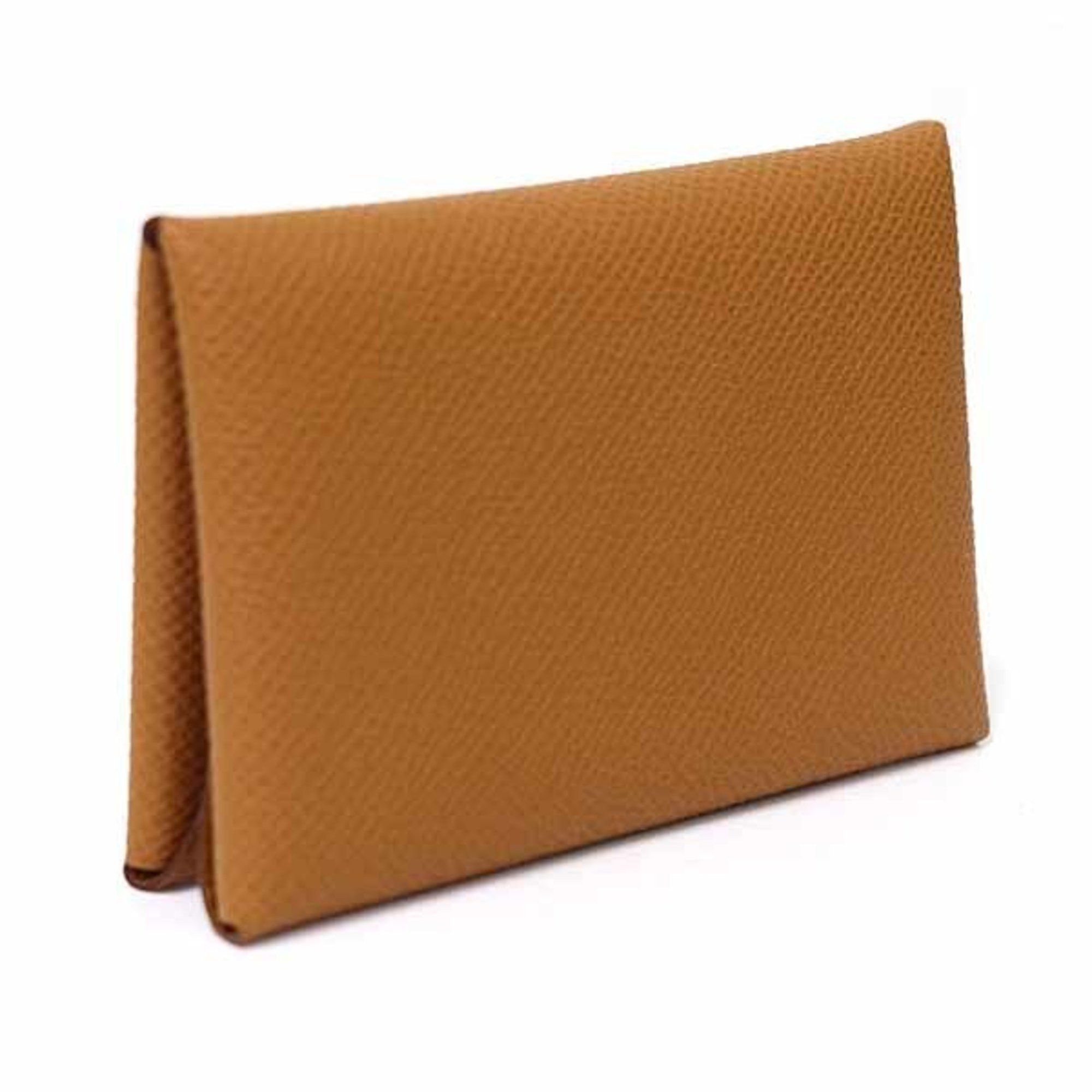 Hermes Hermes Card Case "Calvi" Duo Compact Coin Epsom Leather Gold Unused Size ONE SIZE - 3 Thumbnail