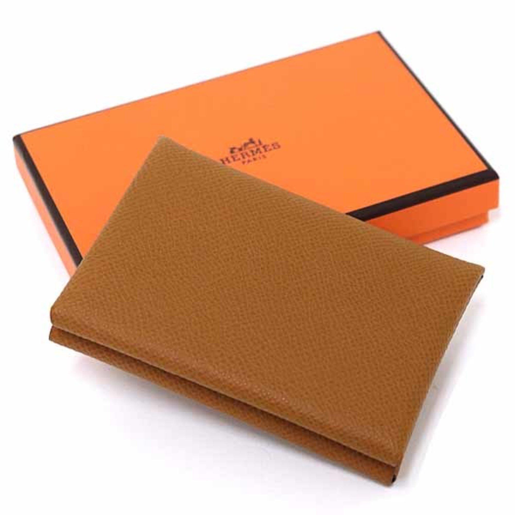 Hermes Hermes Card Case "Calvi" Duo Compact Coin Epsom Leather Gold Unused Size ONE SIZE - 2 Thumbnail