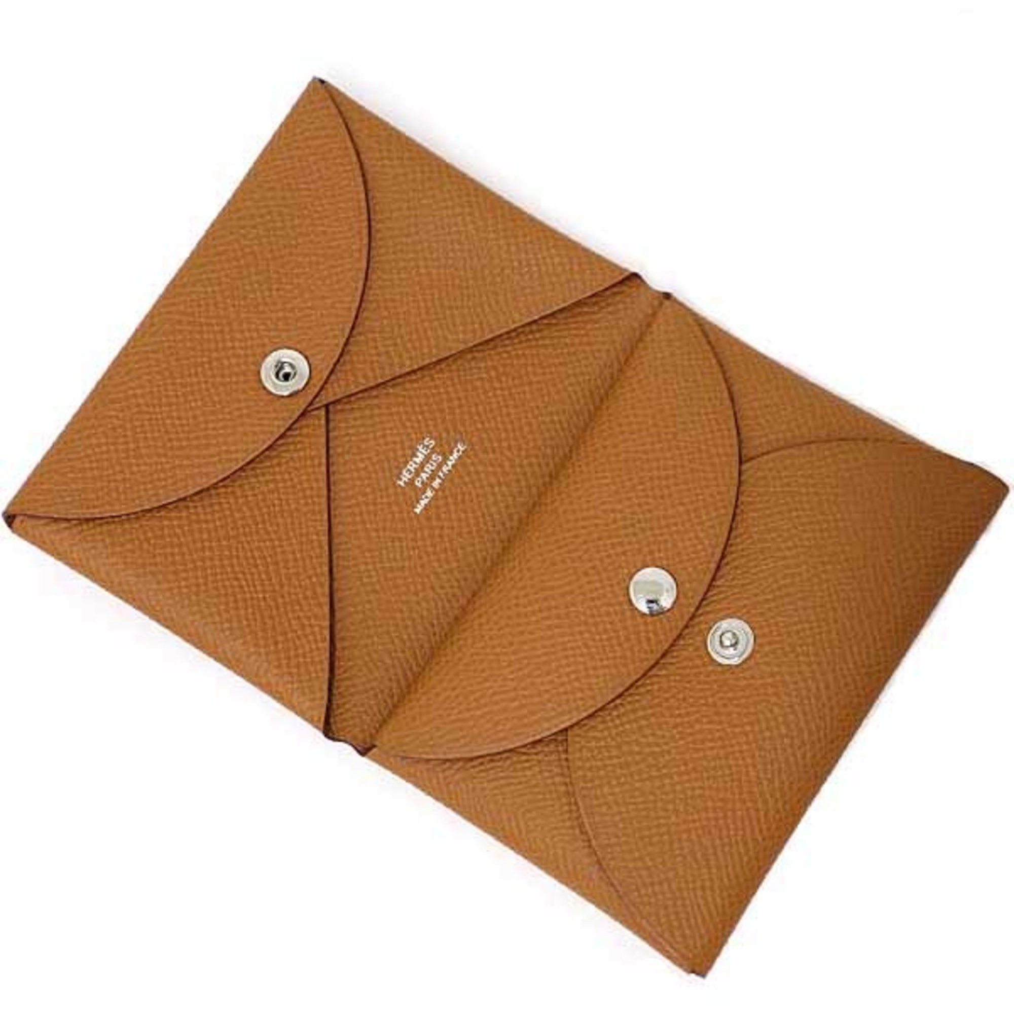 Hermes Hermes Card Case "Calvi" Duo Compact Coin Epsom Leather Gold Unused Size ONE SIZE - 4 Thumbnail