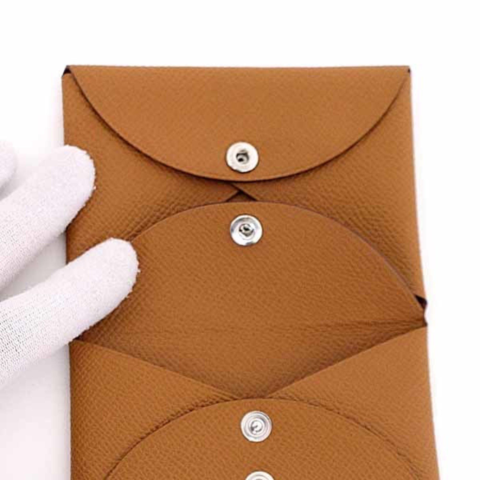 Hermes Hermes Card Case "Calvi" Duo Compact Coin Epsom Leather Gold Unused Size ONE SIZE - 5 Thumbnail