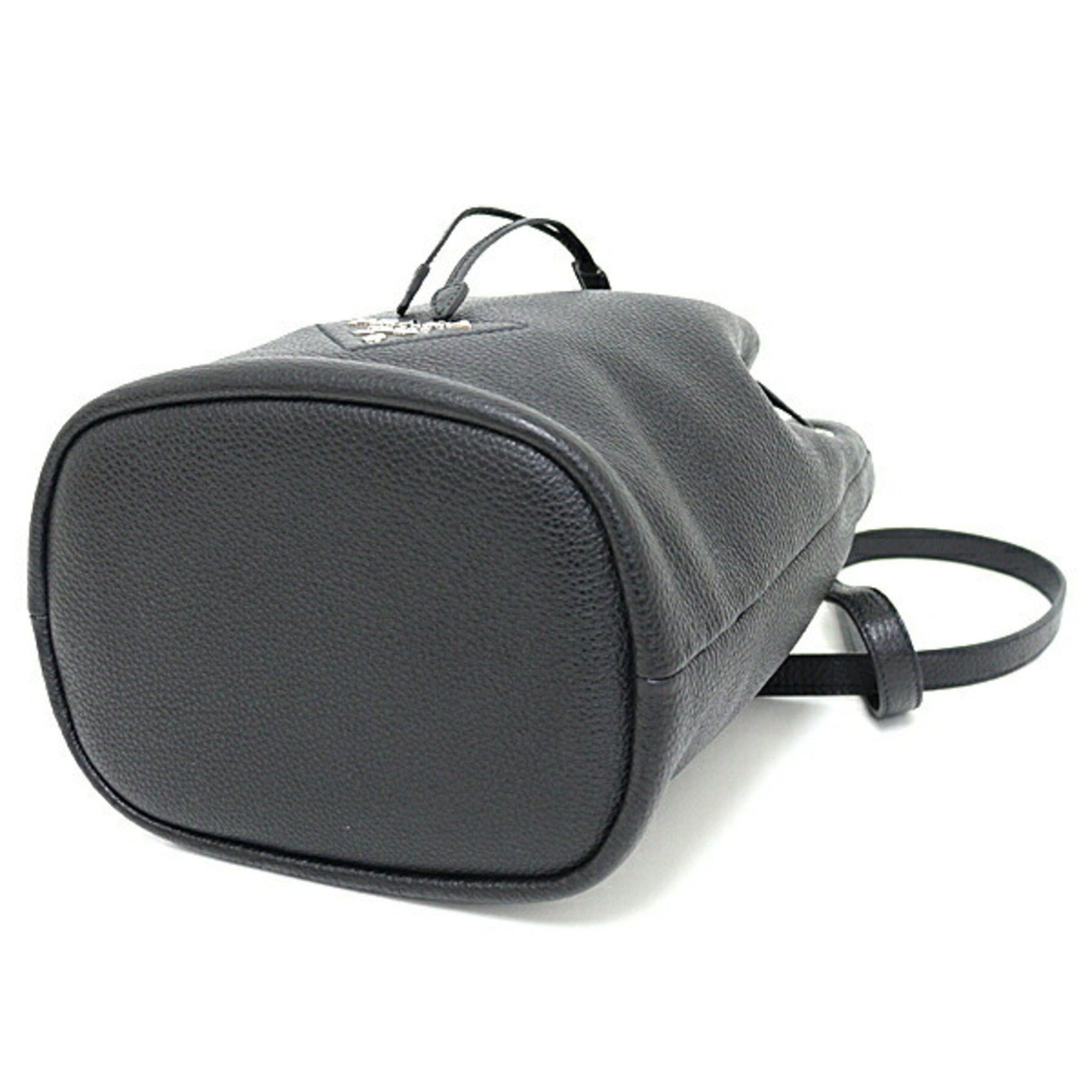 Prada Prada Leather Shoulder Bag Black 1BE060 Bucket Unused Size ONE SIZE - 5 Thumbnail