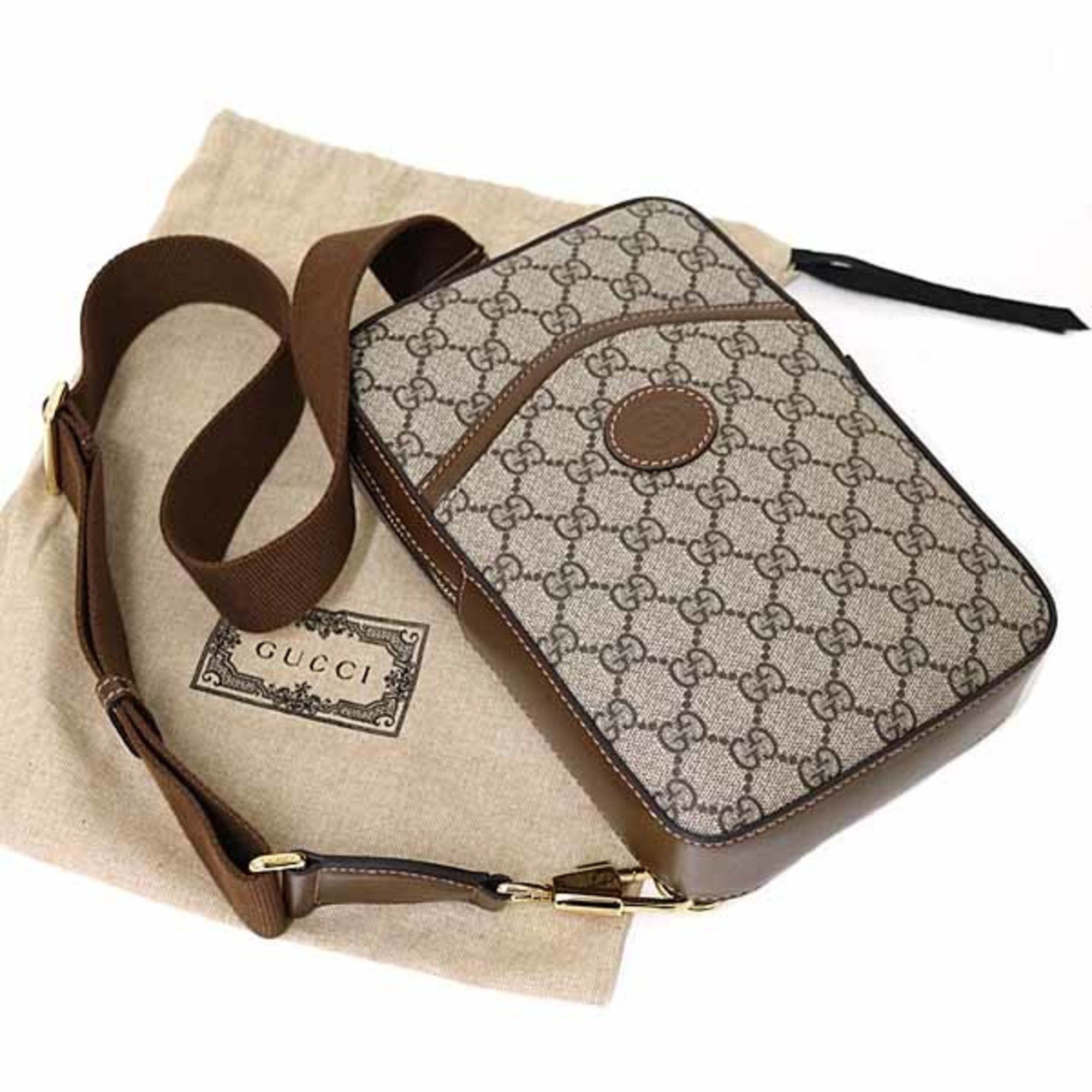 Gucci Gucci Interlocking G Sling Bag Body GG Supreme Canvas 696016 Brown Beige Unused Size ONE SIZE - 2 Thumbnail