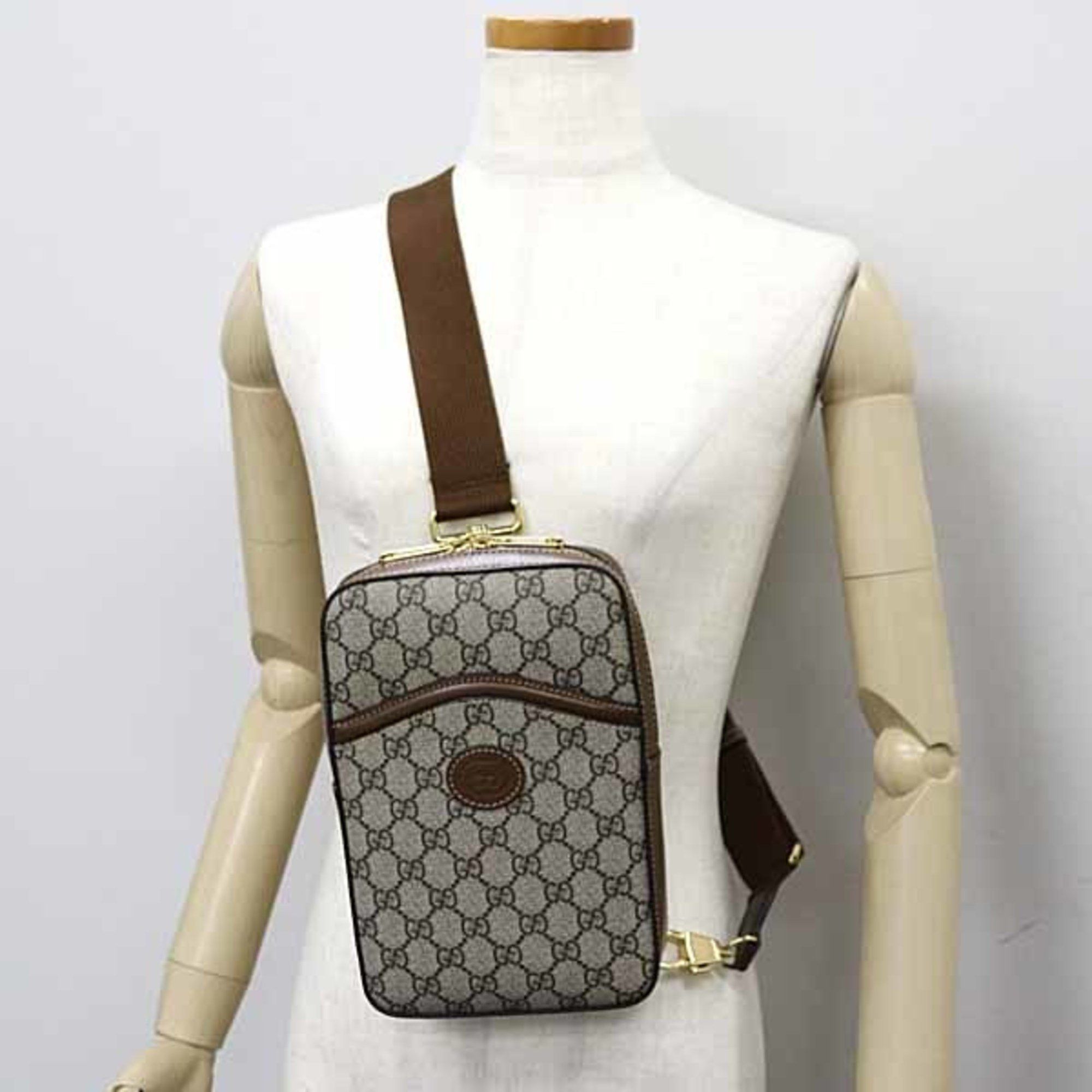 Gucci Gucci Interlocking G Sling Bag Body GG Supreme Canvas 696016 Brown Beige Unused Size ONE SIZE - 6 Thumbnail