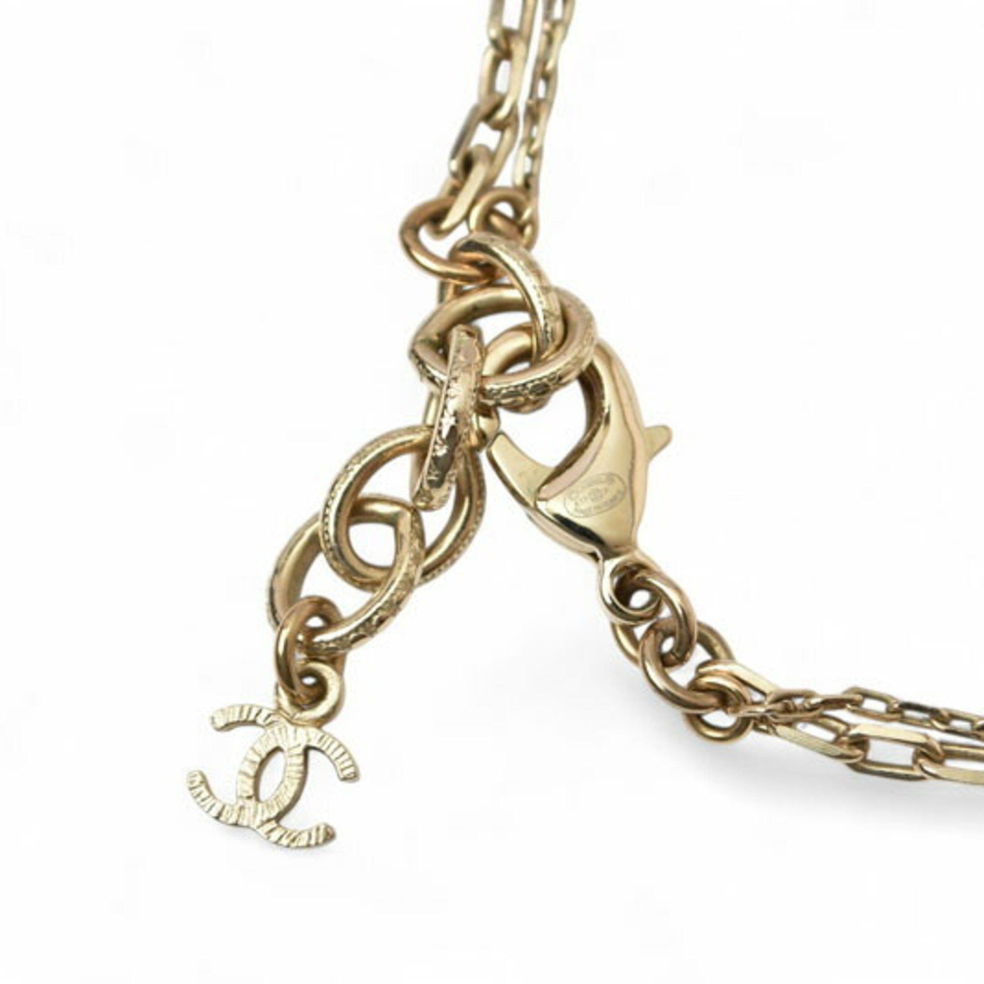 Chanel Chanel Necklace Pendant CHNAEL Coco CC I Love Heart Double Choker Gold 17 Size ONE SIZE - 4 Thumbnail