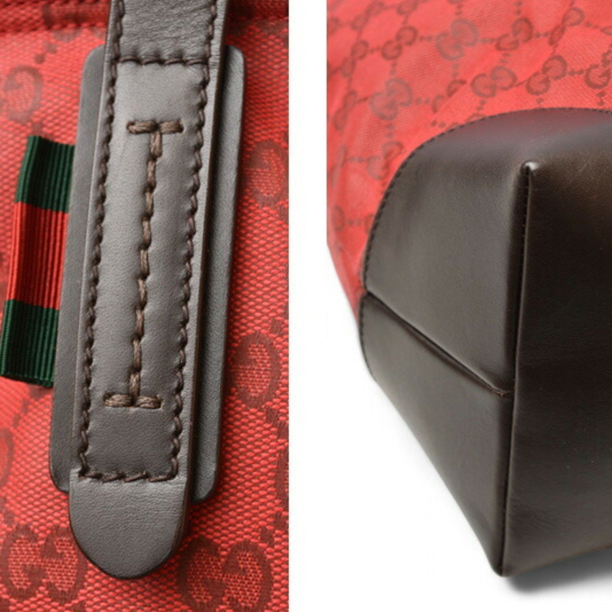 Gucci Gucci Tote Bag Shoulder GUCCI Coated Canvas GG Dark Red Shelly 308928 Size ONE SIZE - 4 Thumbnail