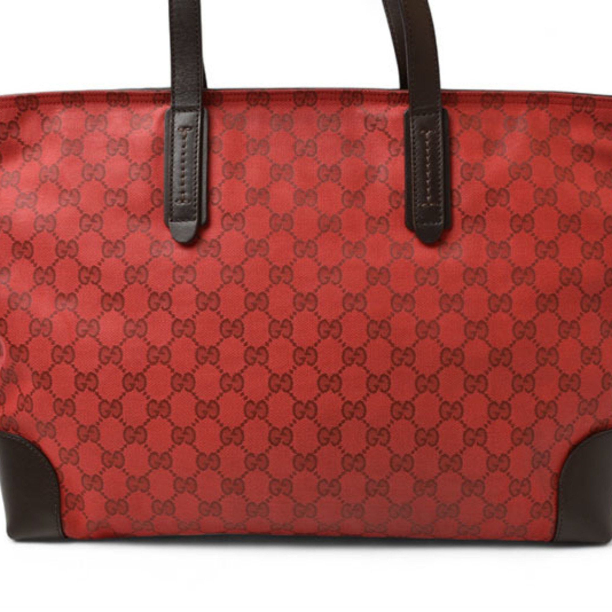 Gucci Gucci Tote Bag Shoulder GUCCI Coated Canvas GG Dark Red Shelly 308928 Size ONE SIZE - 7 Thumbnail