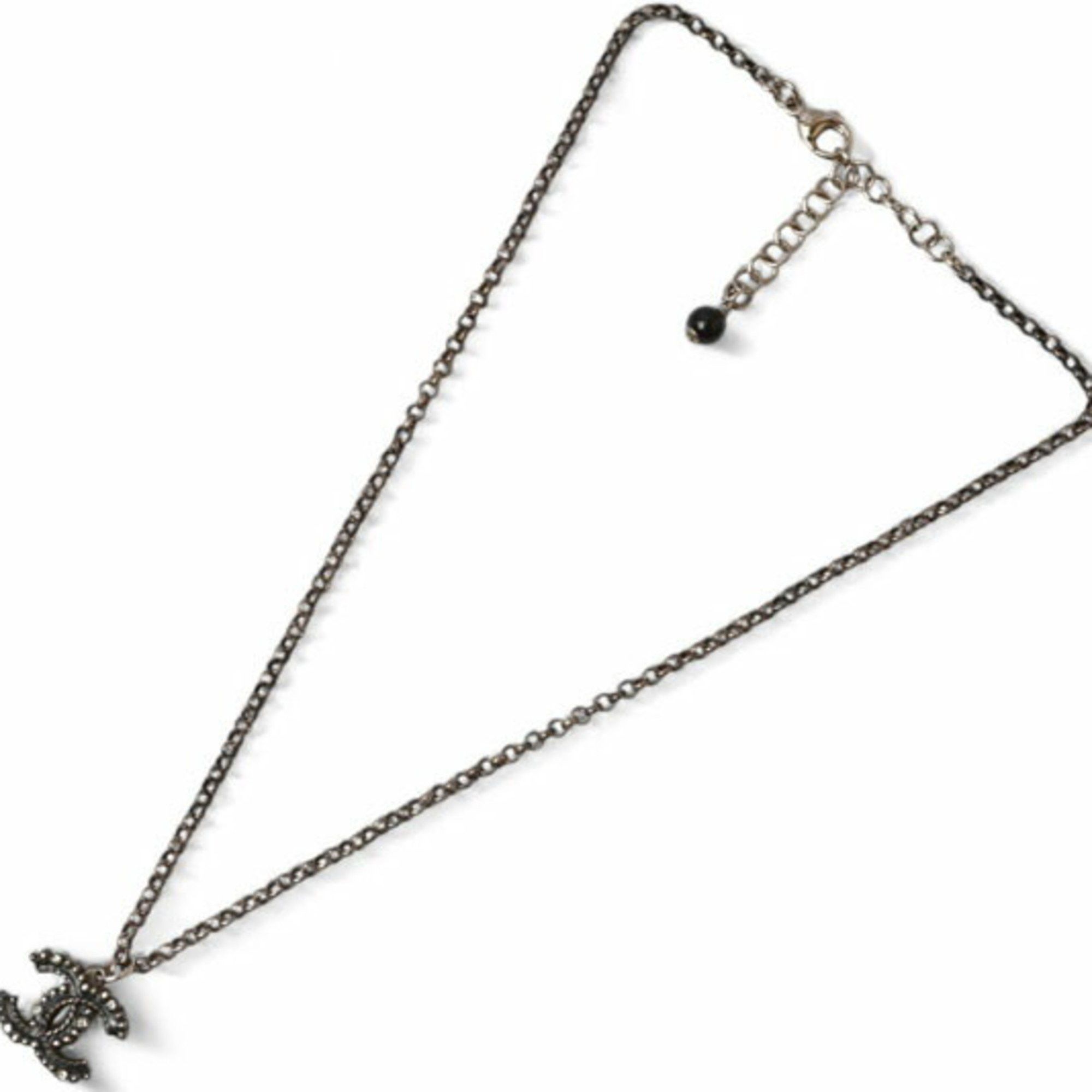 Chanel Chanel Necklace Pendant CHANEL Coco CC Rhinestone Silver 17 Men's Women's Size ONE SIZE - 5 Thumbnail