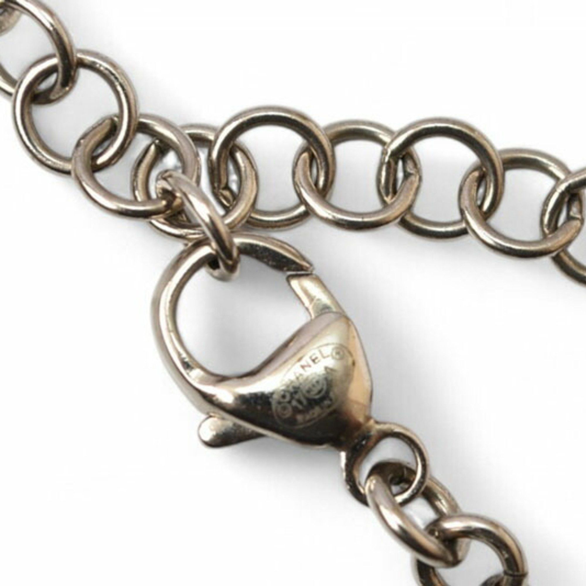 Chanel Chanel Necklace Pendant CHANEL Coco CC Rhinestone Silver 17 Men's Women's Size ONE SIZE - 3 Thumbnail