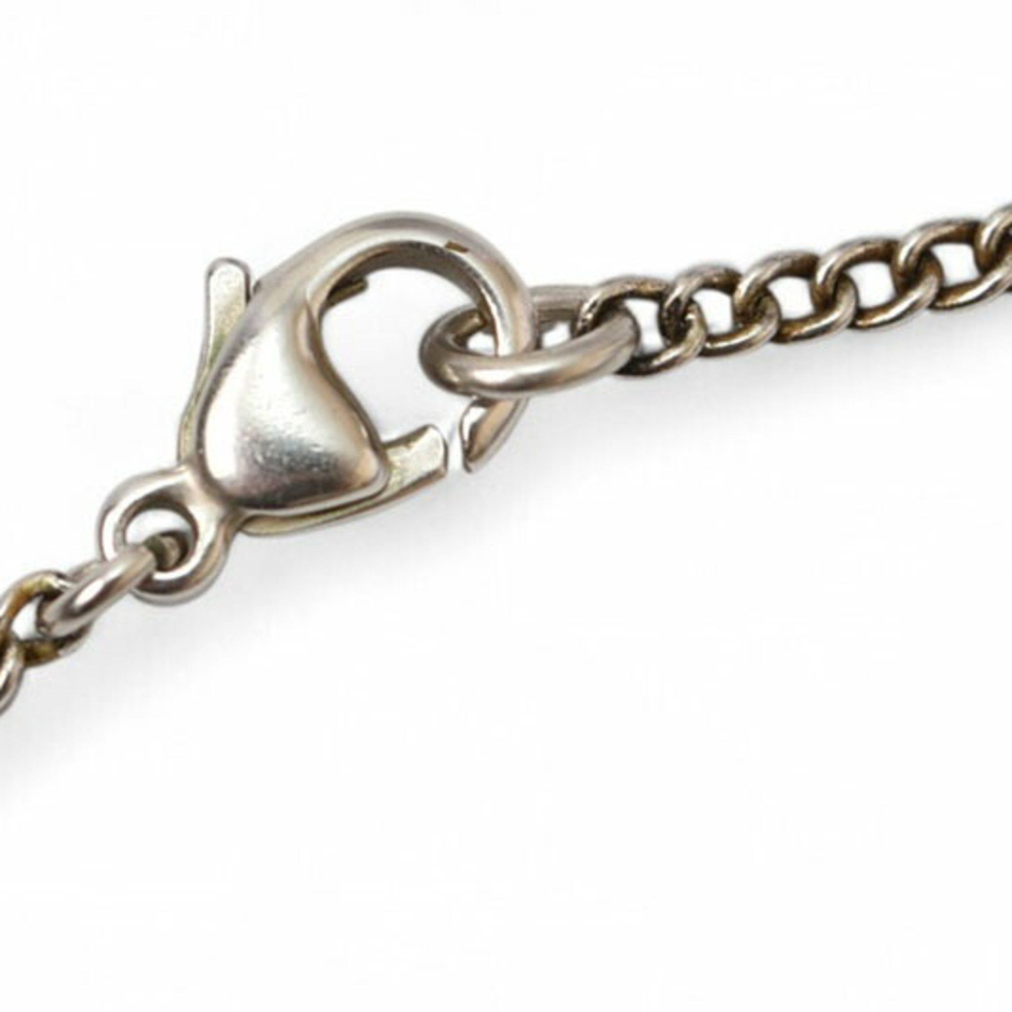 Chanel Chanel Necklace Pendant CHANEL Coco CC Heart Ribbon Rhinestone Black Silver 05P Size ONE SIZE - 3 Thumbnail