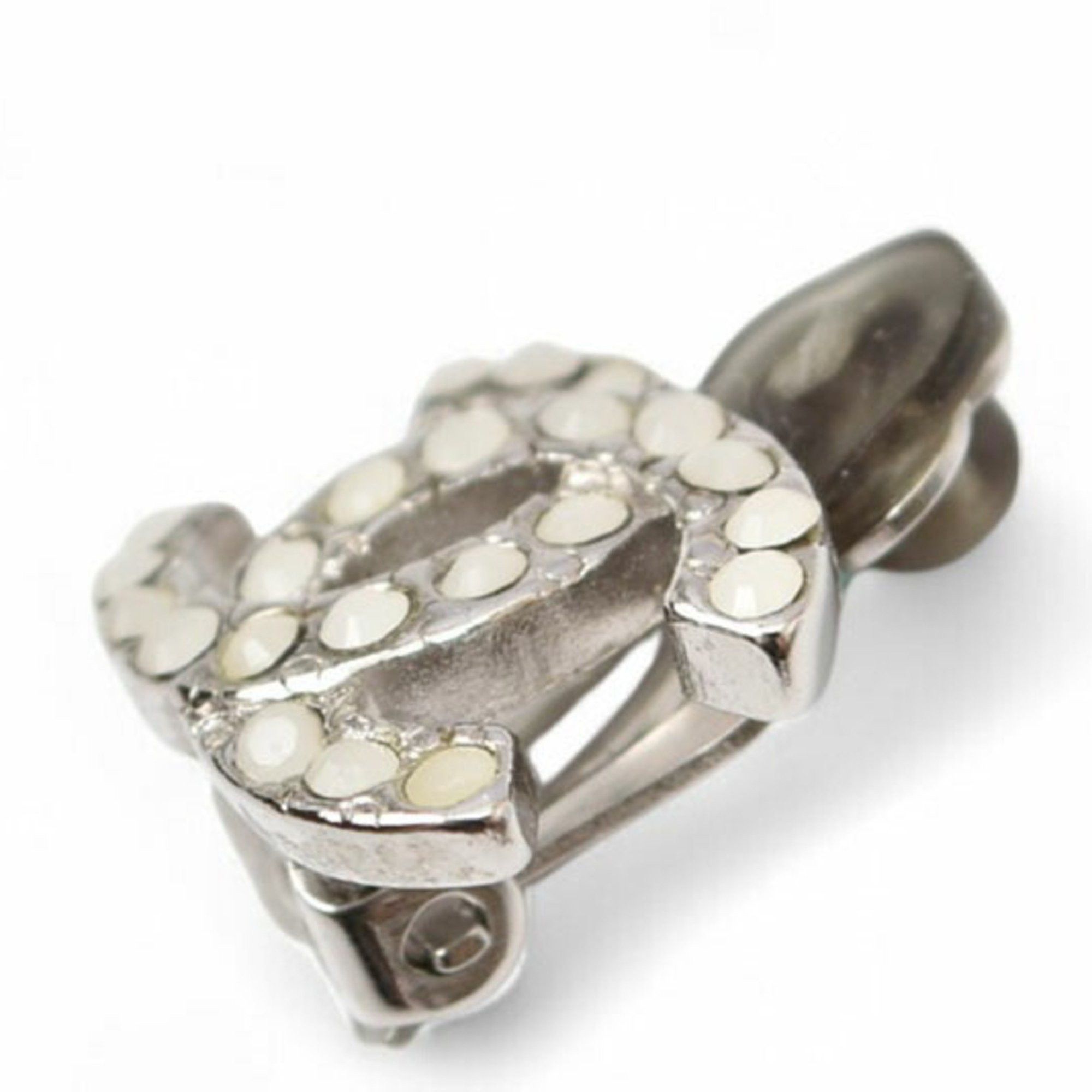 Chanel CHANEL Earrings Coco CC Color Stone Silver White 06 Size ONE SIZE - 3 Thumbnail
