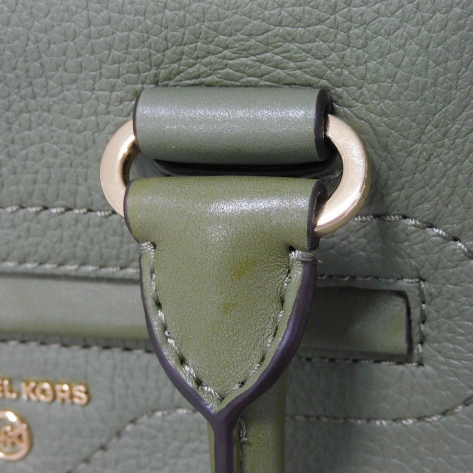 Michael Kors Michael Kors Handbag Carine Small Satchel MK Charm Shoulder Bag Metal Studs Khaki 30S0GCCS1T Women's Size ONE SIZE - 12 Thumbnail