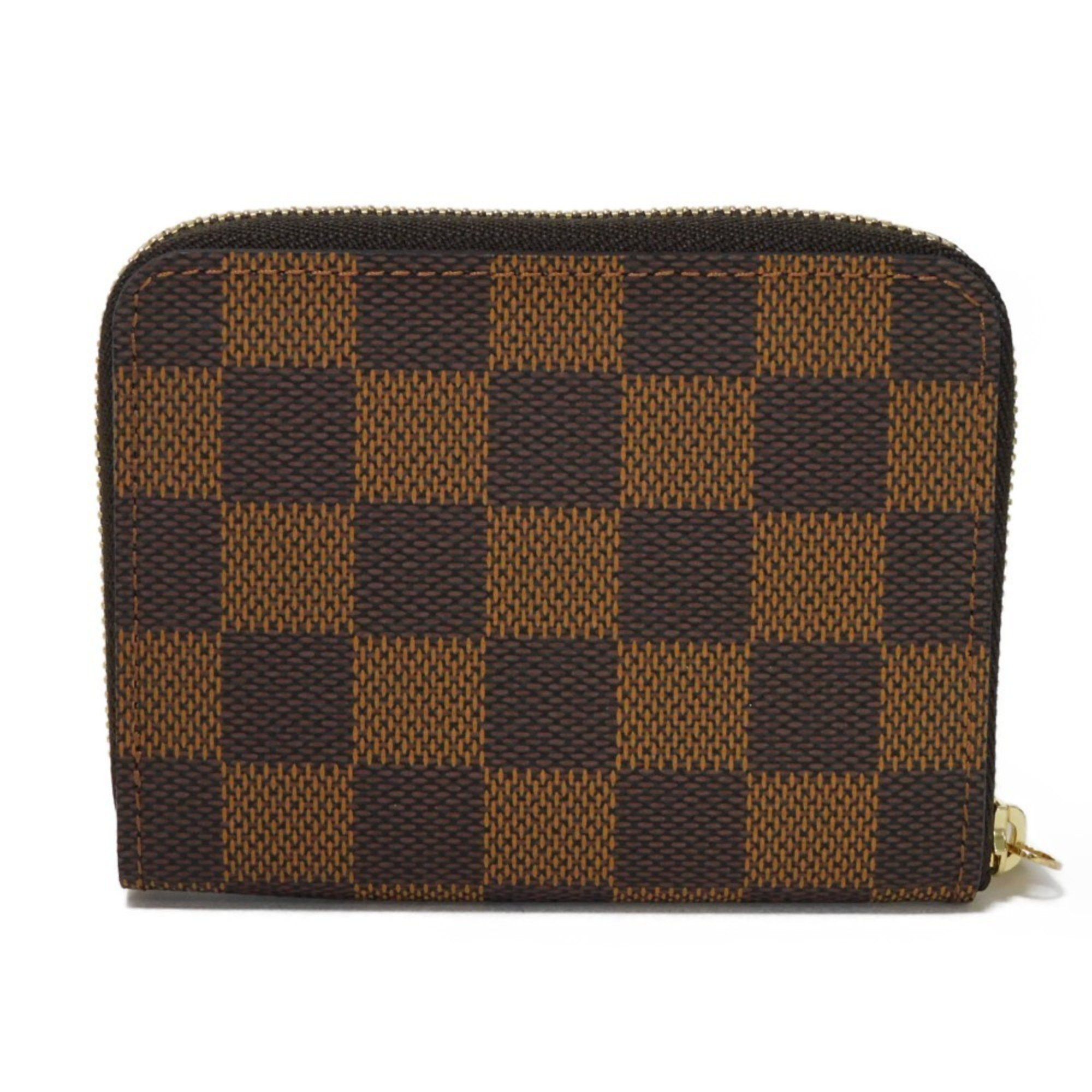 Louis Vuitton Coin Case Zippy Purse Round Brown Checkered Damier