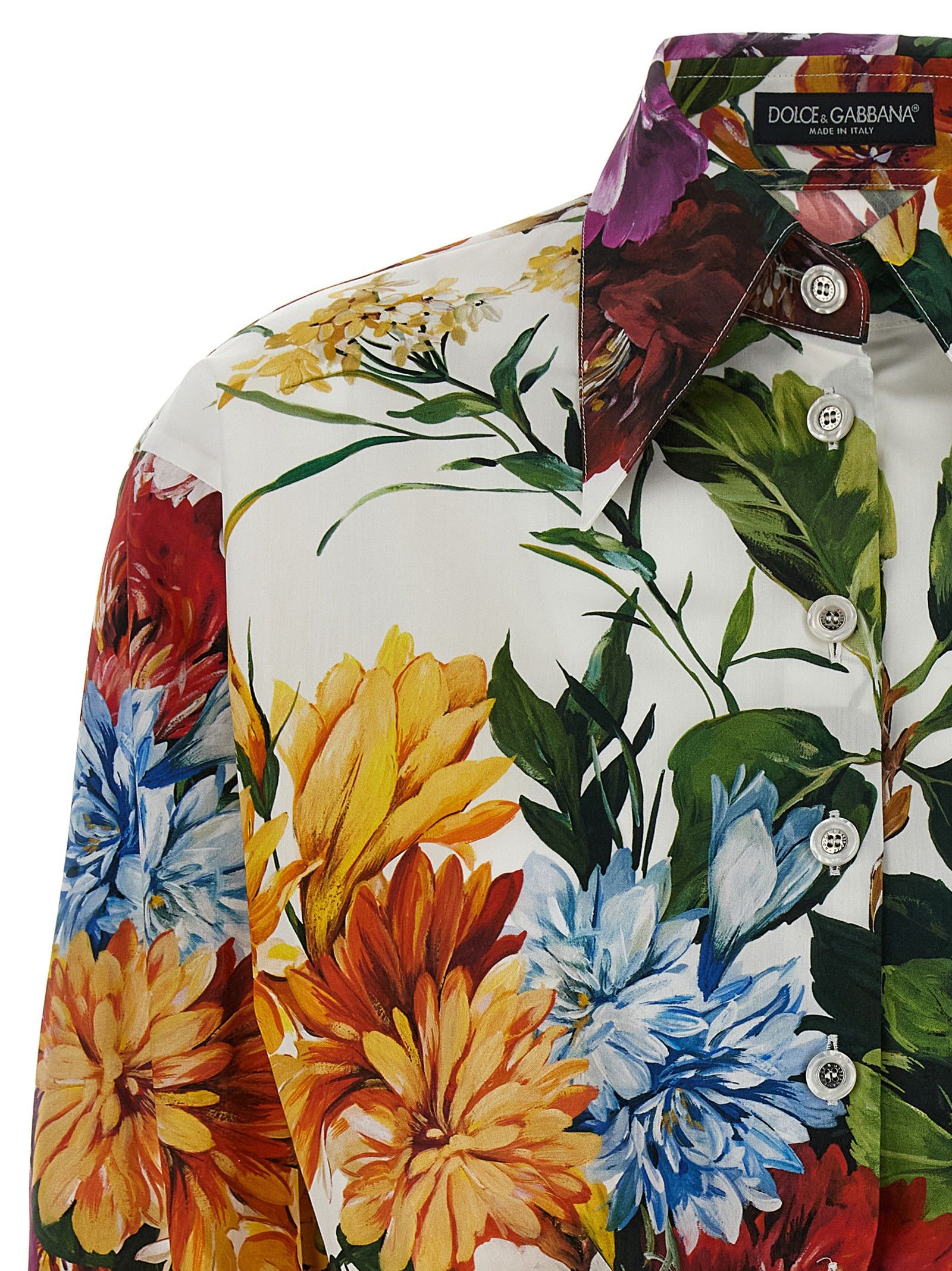 Dolce & Gabbana Floral Crop Shirt Size M / US 6-8 / IT 42-44 - 3 Thumbnail
