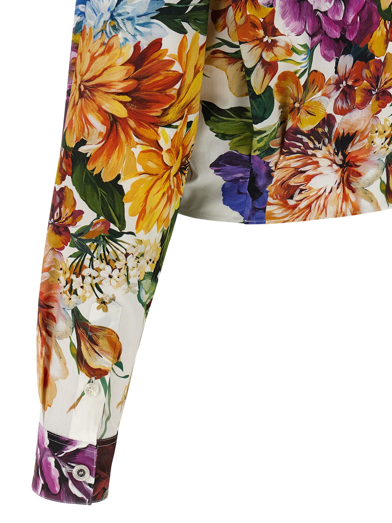 Dolce & Gabbana Floral Crop Shirt Size M / US 6-8 / IT 42-44 - 4 Thumbnail