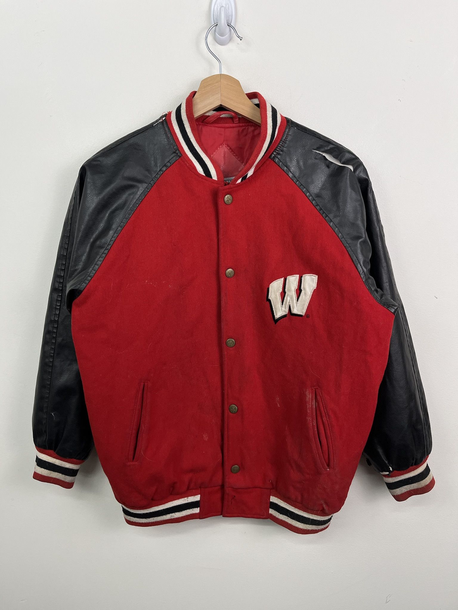 Other Vintage Jacket Y2K UW Badgers Distressed Faux Leather Varsioty Jacket Size S Size US S / EU 44-46 / 1 - 2 Thumbnail