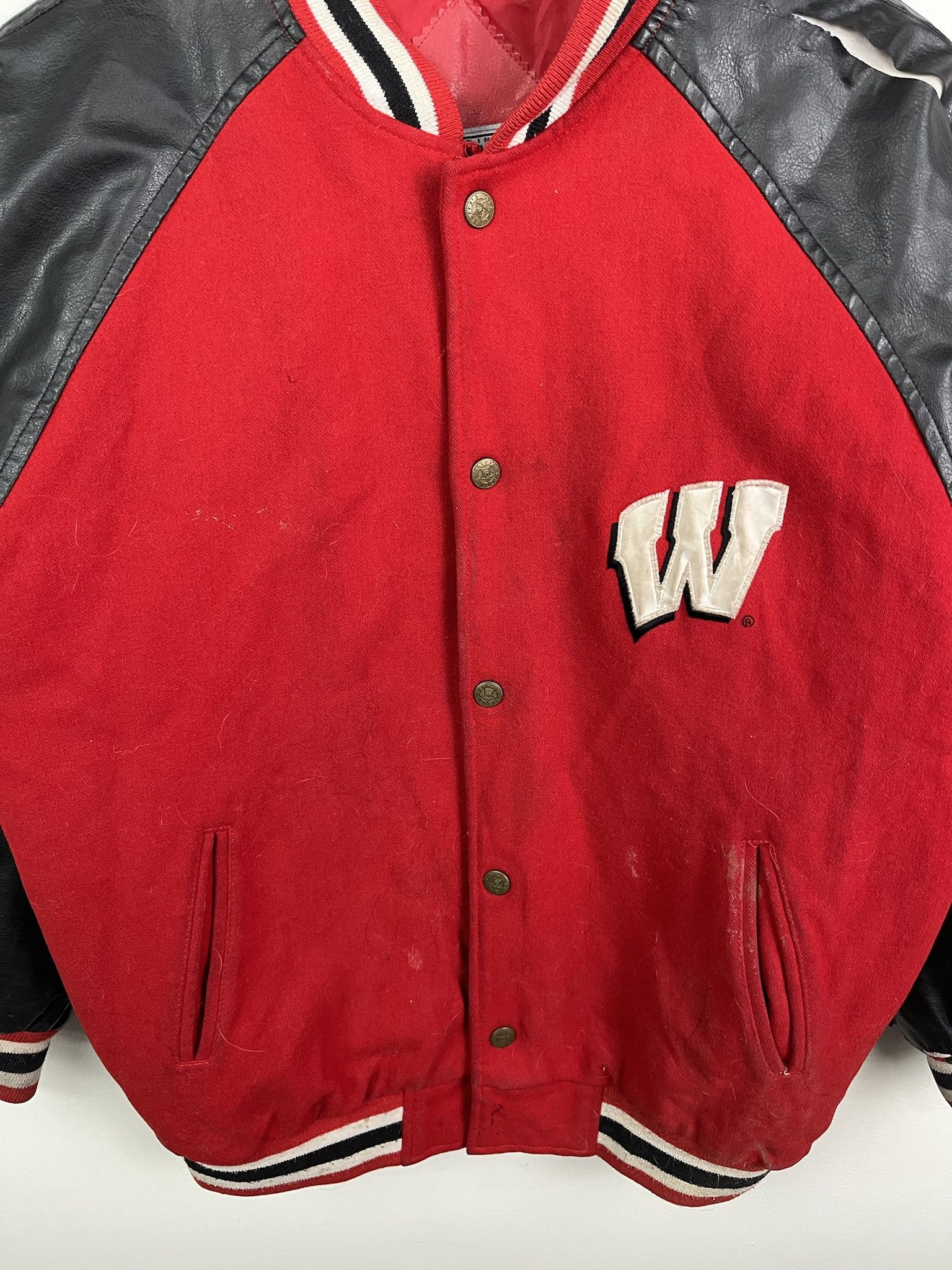 Other Vintage Jacket Y2K UW Badgers Distressed Faux Leather Varsioty Jacket Size S Size US S / EU 44-46 / 1 - 4 Thumbnail